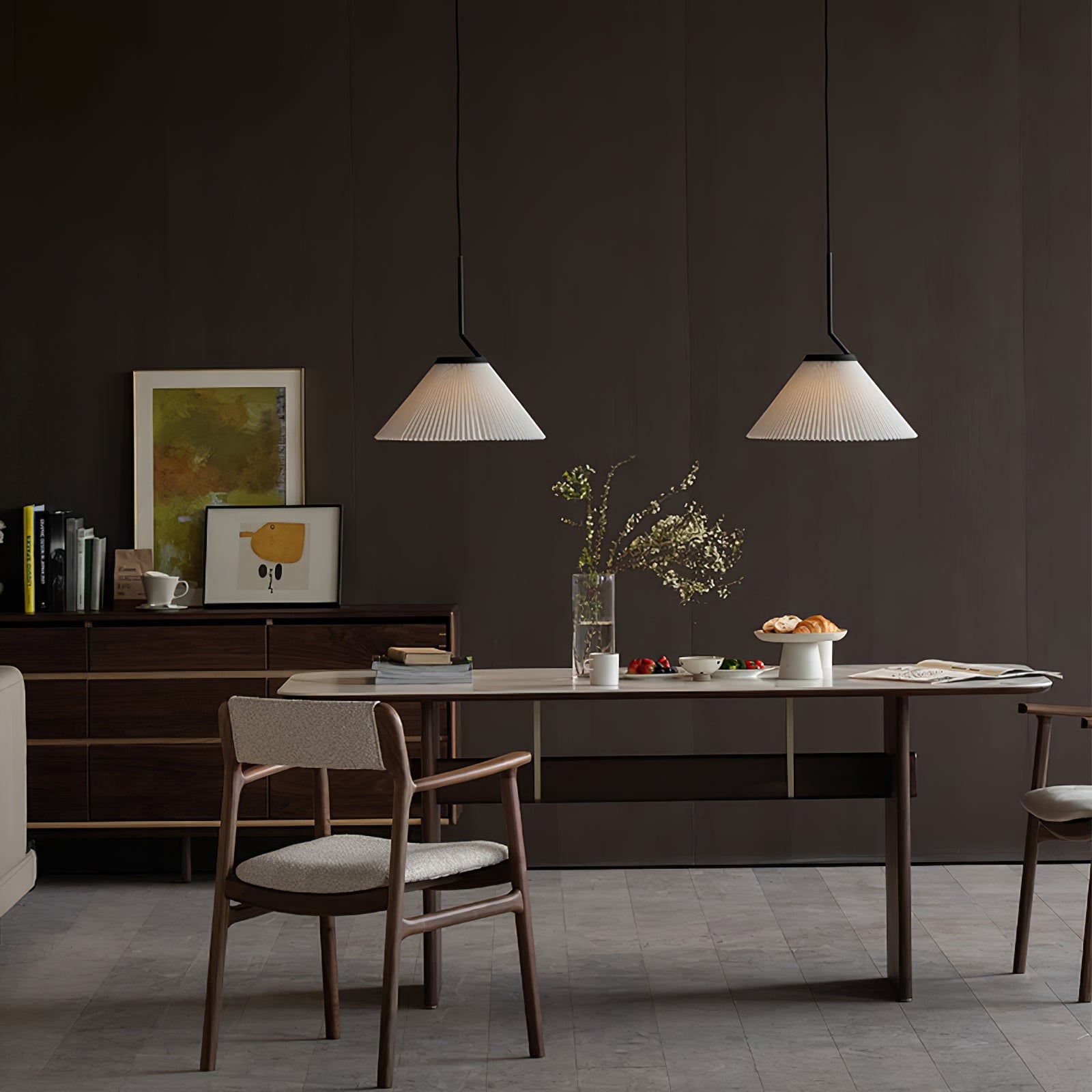 Nebra Pleated Pendant Lamp Fabric Minimalist - Letslighting