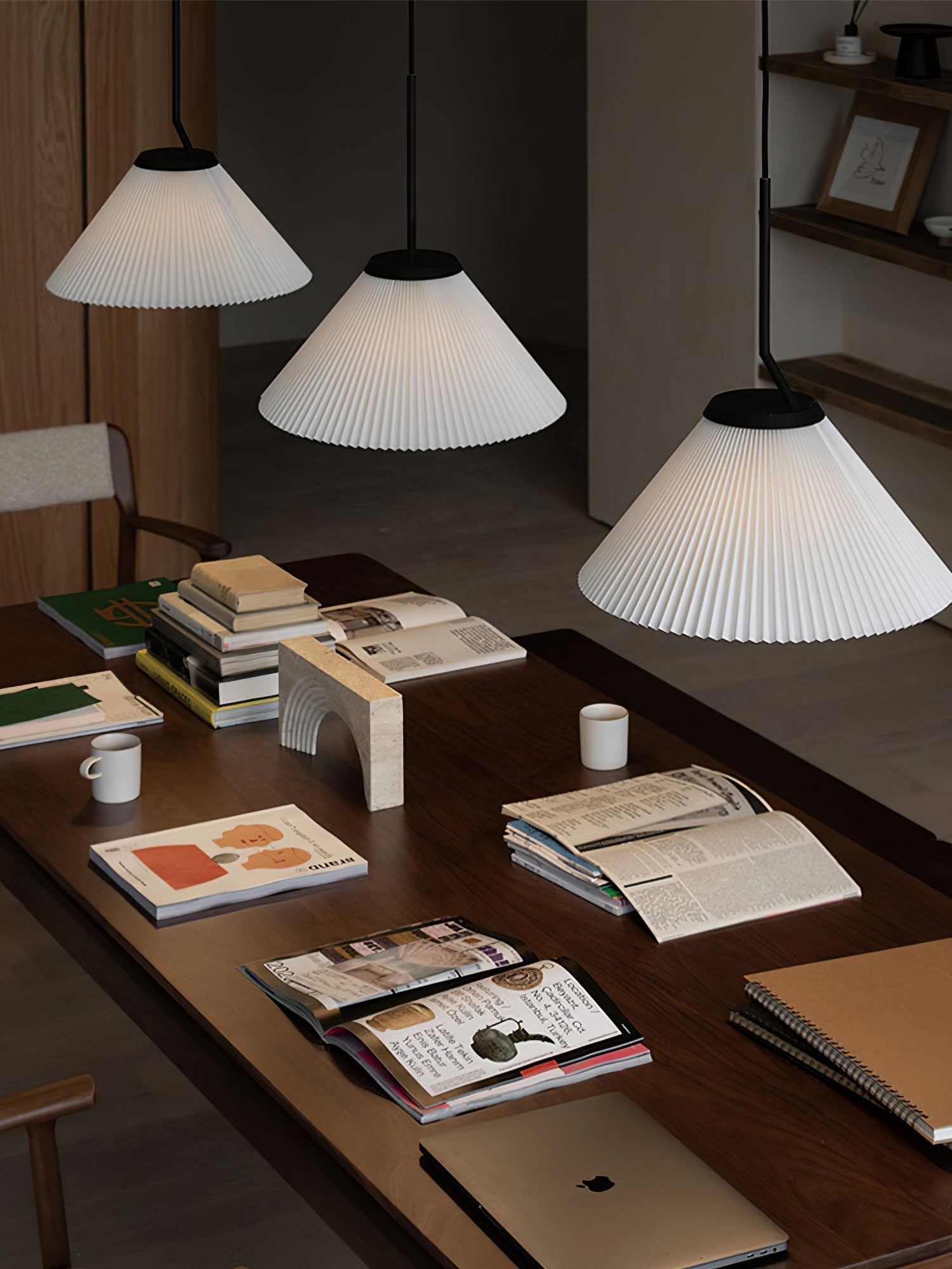 Nebra Pleated Pendant Lamp Fabric Minimalist - Letslighting