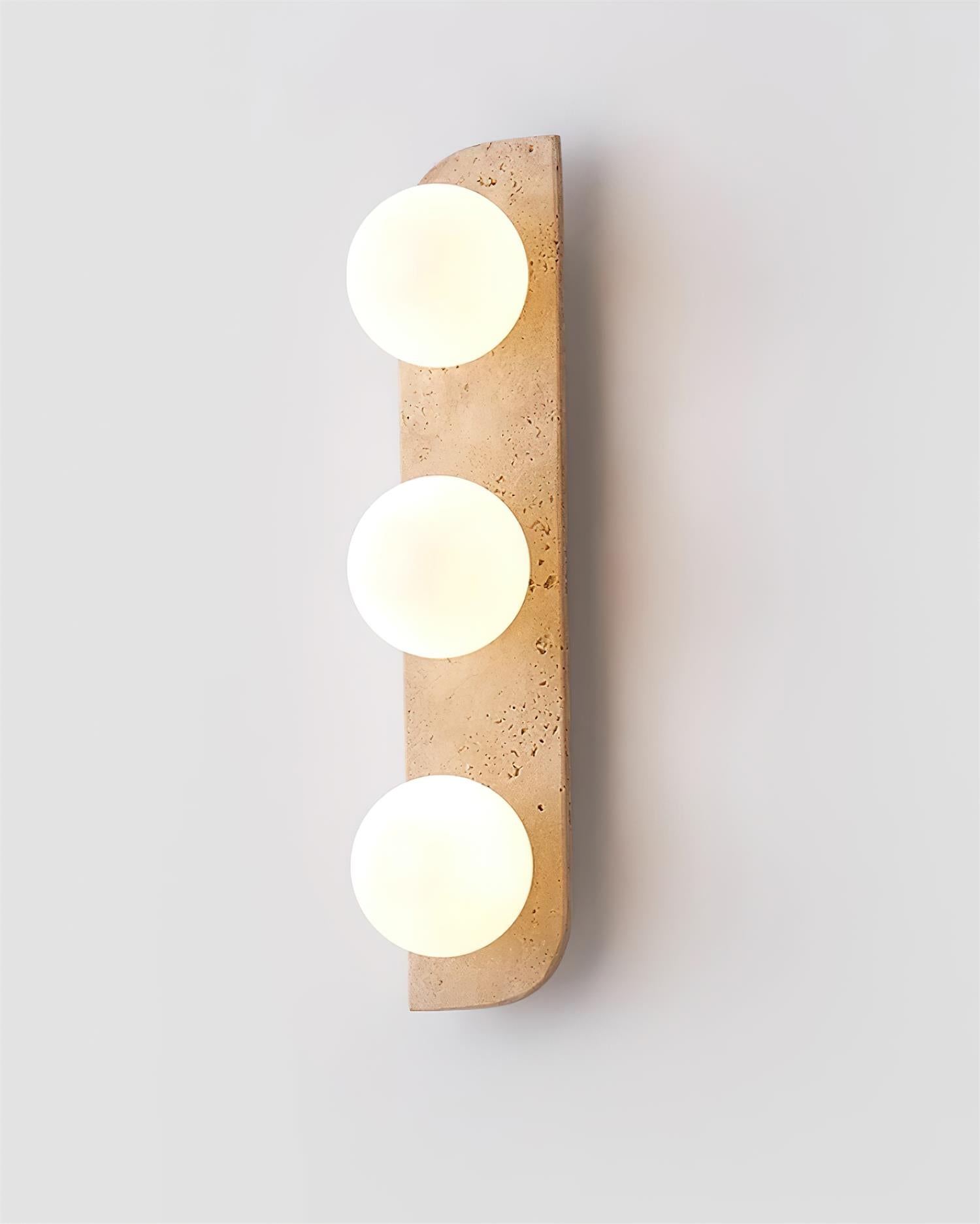 Wall Lamp Travertine Plug-In with Dual Glass Globes Soft Glow - Letslighting