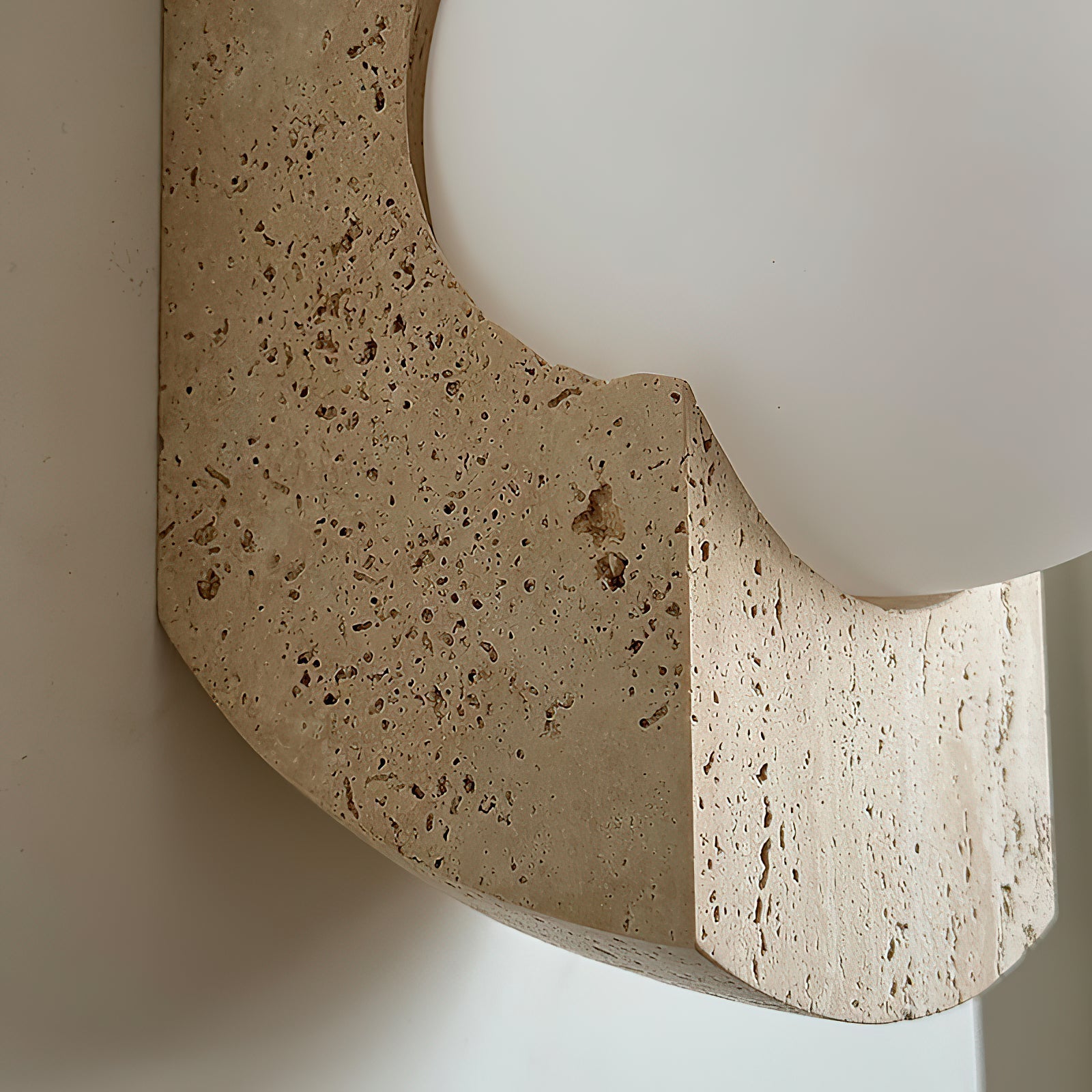Umaris Modern Minimalist Travertine Glass Wall Lamp - Lamp Copper