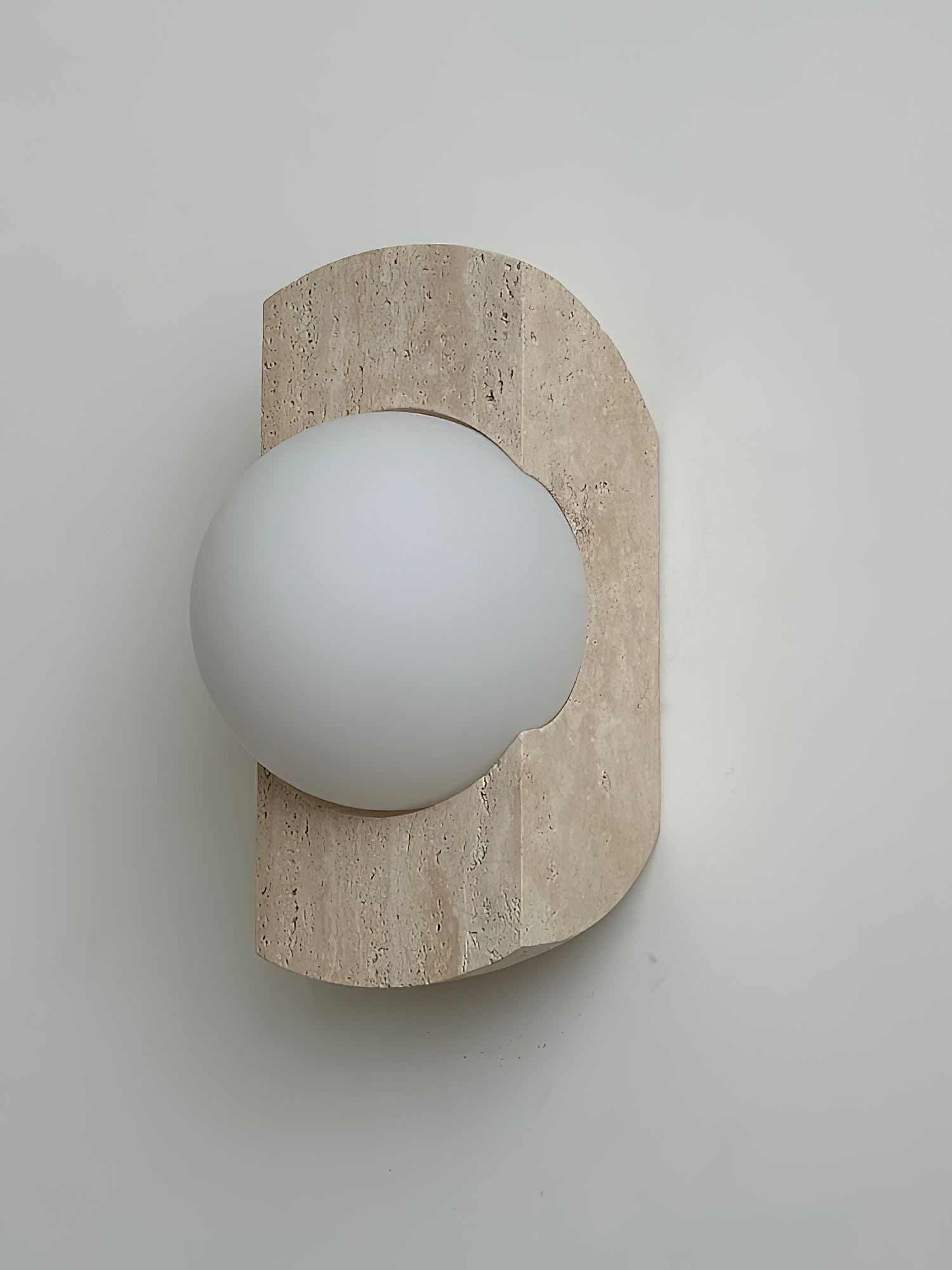 Umaris Modern Minimalist Travertine Glass Wall Lamp - Lamp Copper