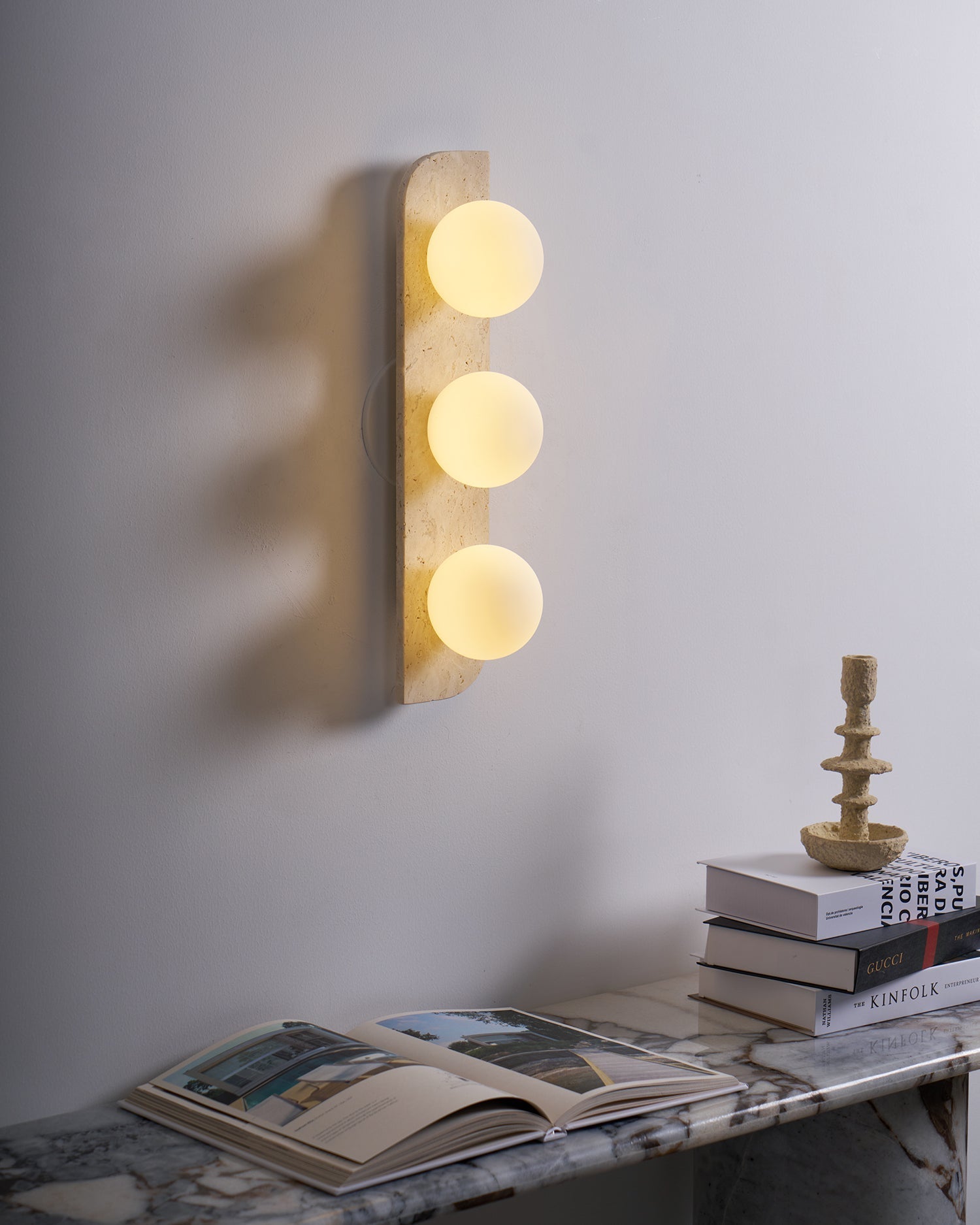 Alsilis Minimalist Travertine Wall Light - Letslighting