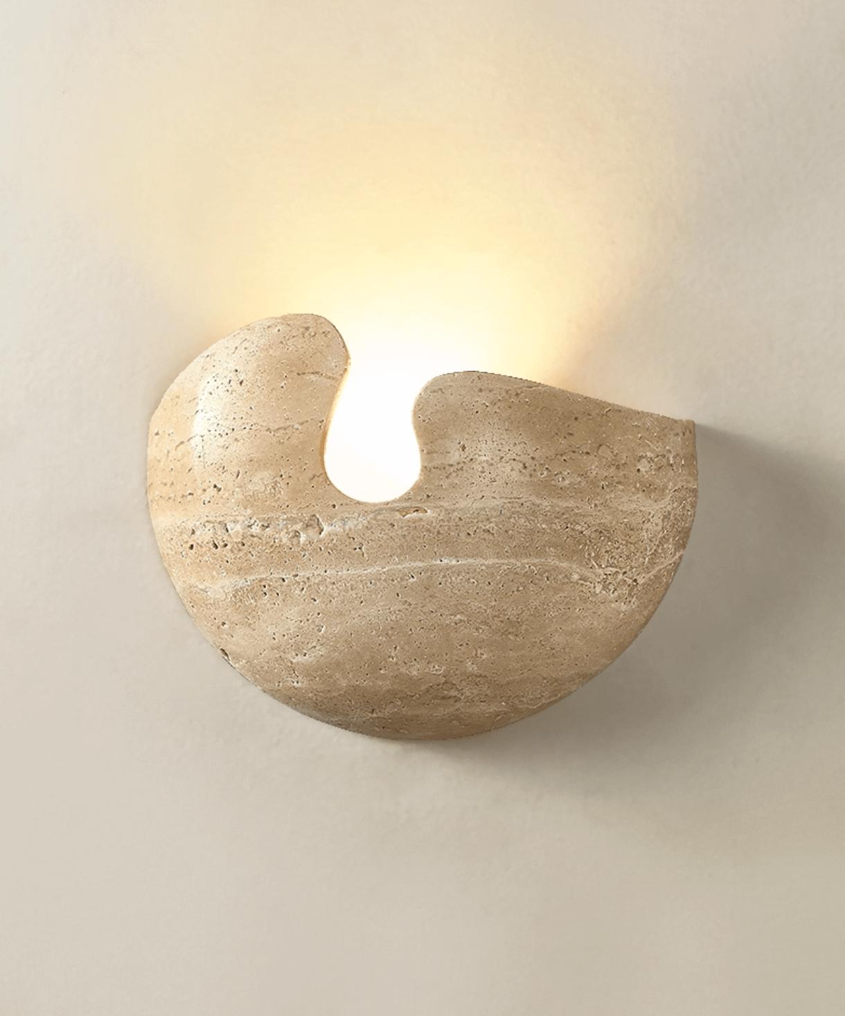 Nesa Applique Murale Minimaliste en Pierre de Travertin