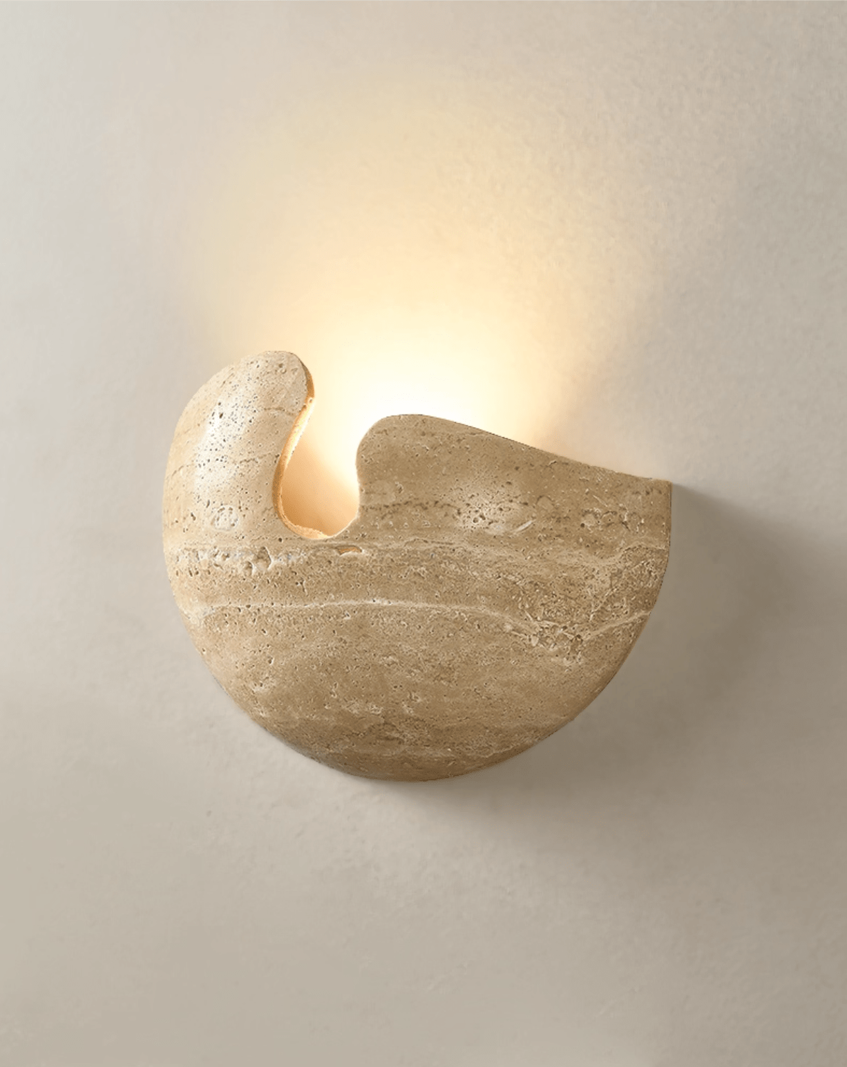 Nesa Applique Murale Minimaliste en Pierre de Travertin