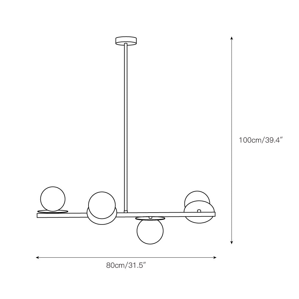 Evvararis Modern Minimalist Brass Glass Chandelier - Lamp Copper