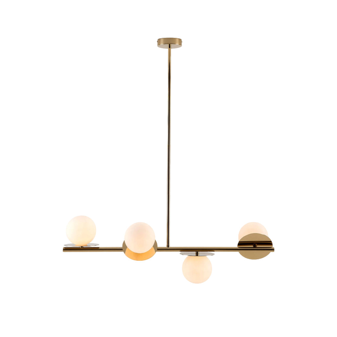 Evvararis Modern Minimalist Brass Glass Chandelier - Lamp Copper