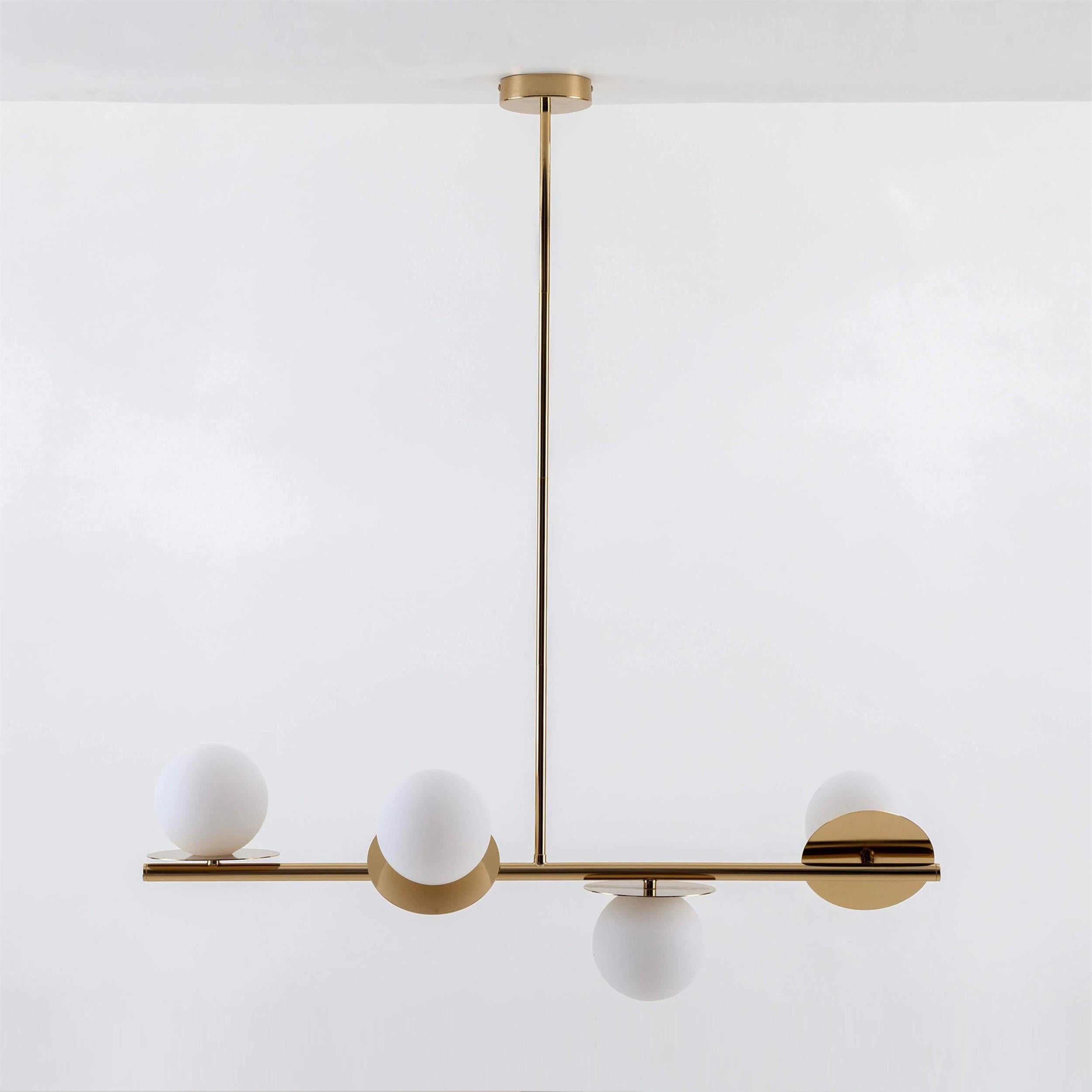 Evvararis Modern Minimalist Brass Glass Chandelier - Lamp Copper