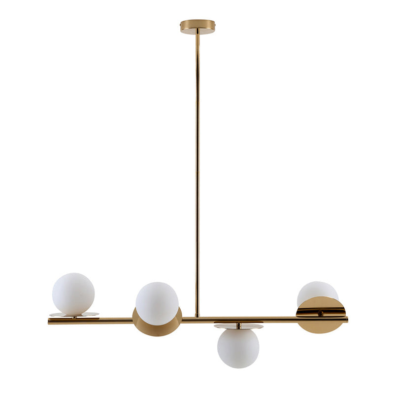 Evvararis Modern Minimalist Brass Glass Chandelier - Lamp Copper