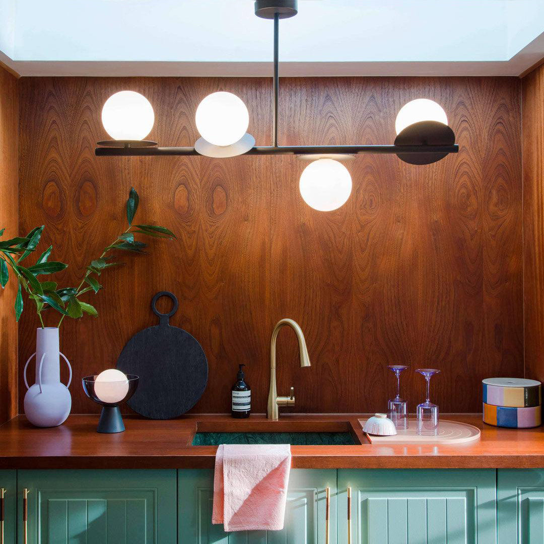 Evvararis Modern Minimalist Brass Glass Chandelier - Lamp Copper