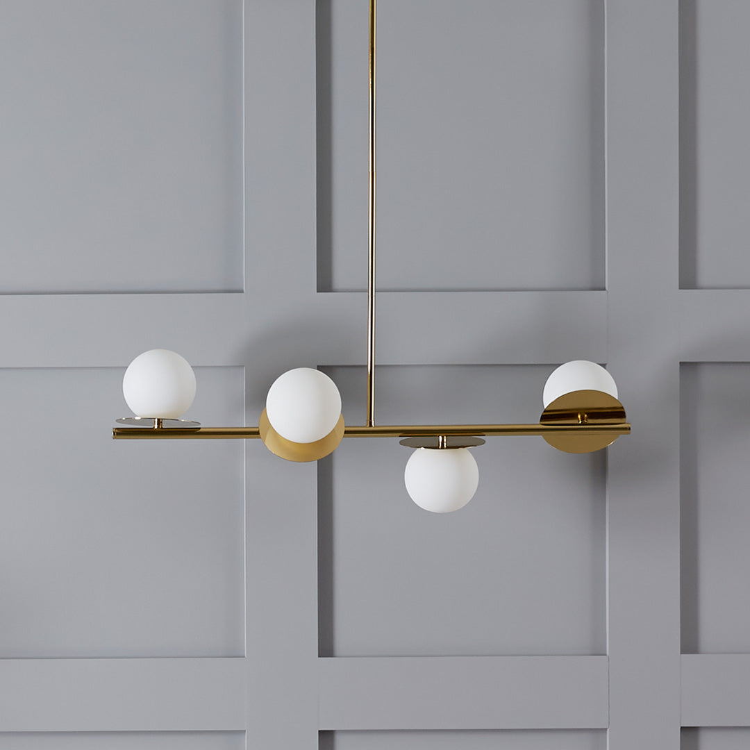 Evvararis Modern Minimalist Brass Glass Chandelier - Lamp Copper