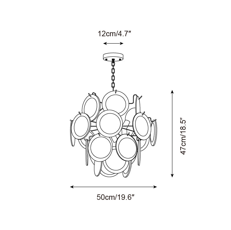 Neuvy Chandelier Iridescent Glass Discs - Letslighting