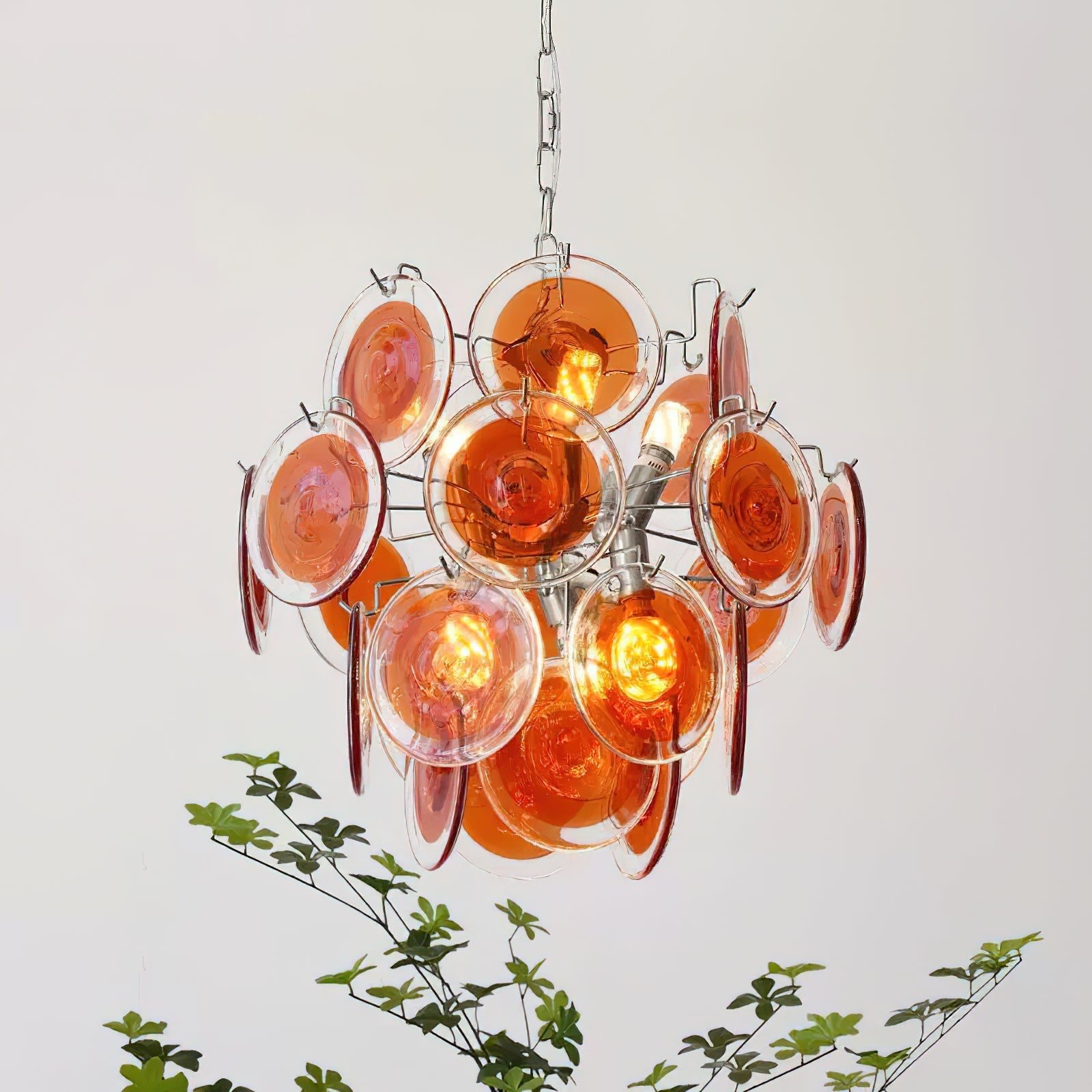 Neuvy Chandelier Iridescent Glass Discs - Letslighting
