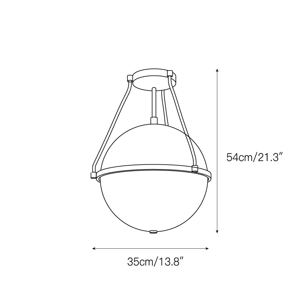 Atale Modern Minimalist Glass Metal Ceiling Lamp - Lamp Copper