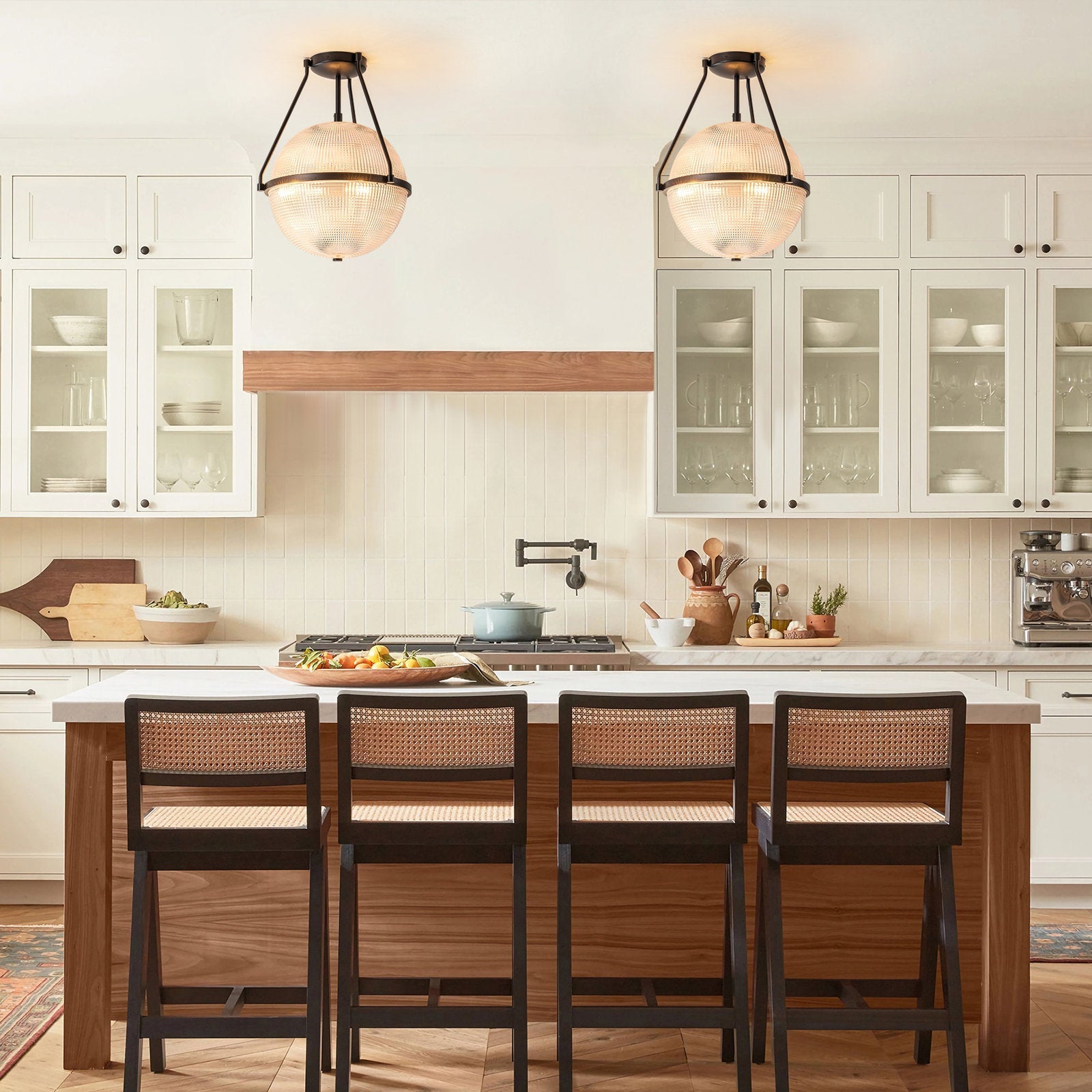 Atale Modern Minimalist Glass Metal Ceiling Lamp - Lamp Copper