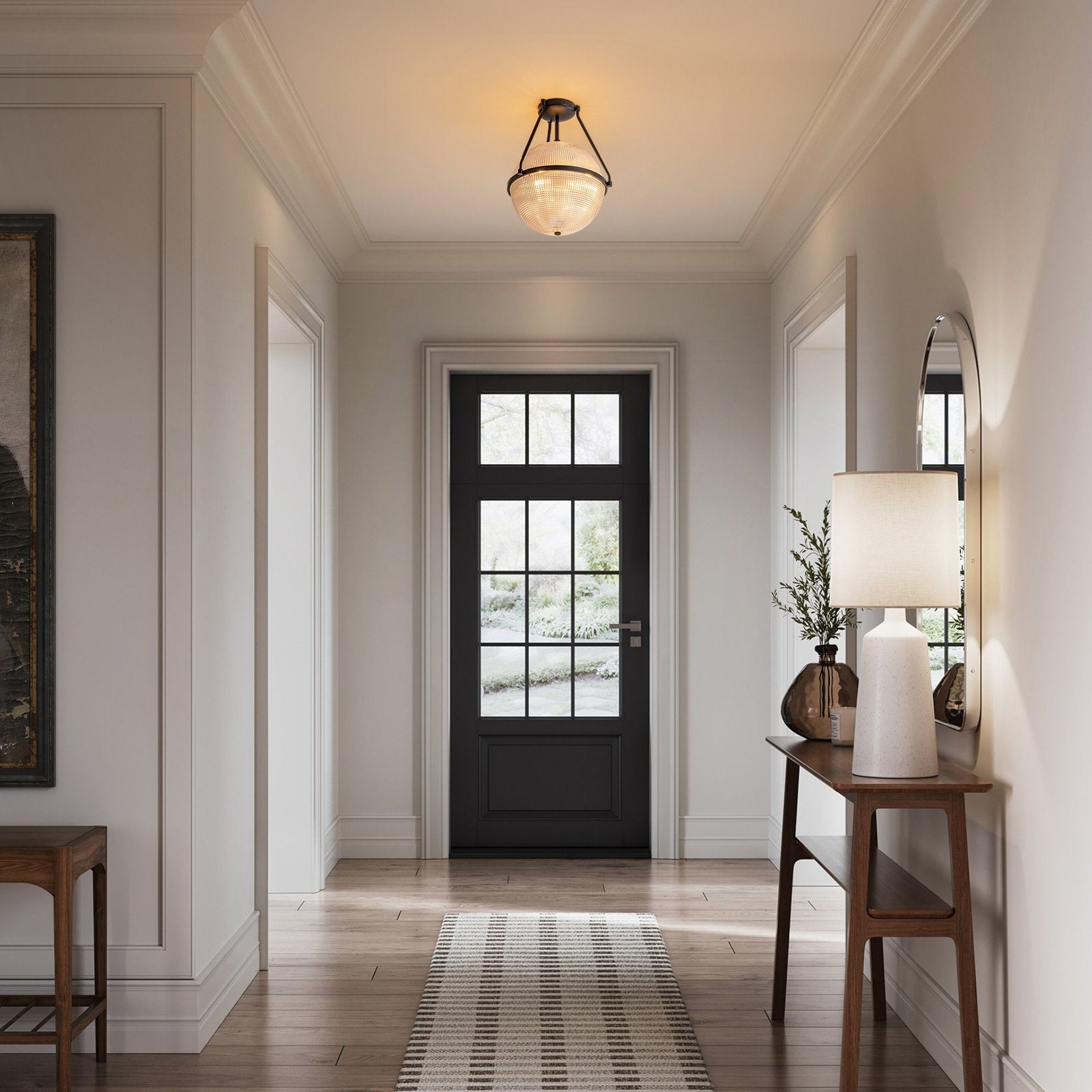 Atale Modern Minimalist Glass Metal Ceiling Lamp - Lamp Copper