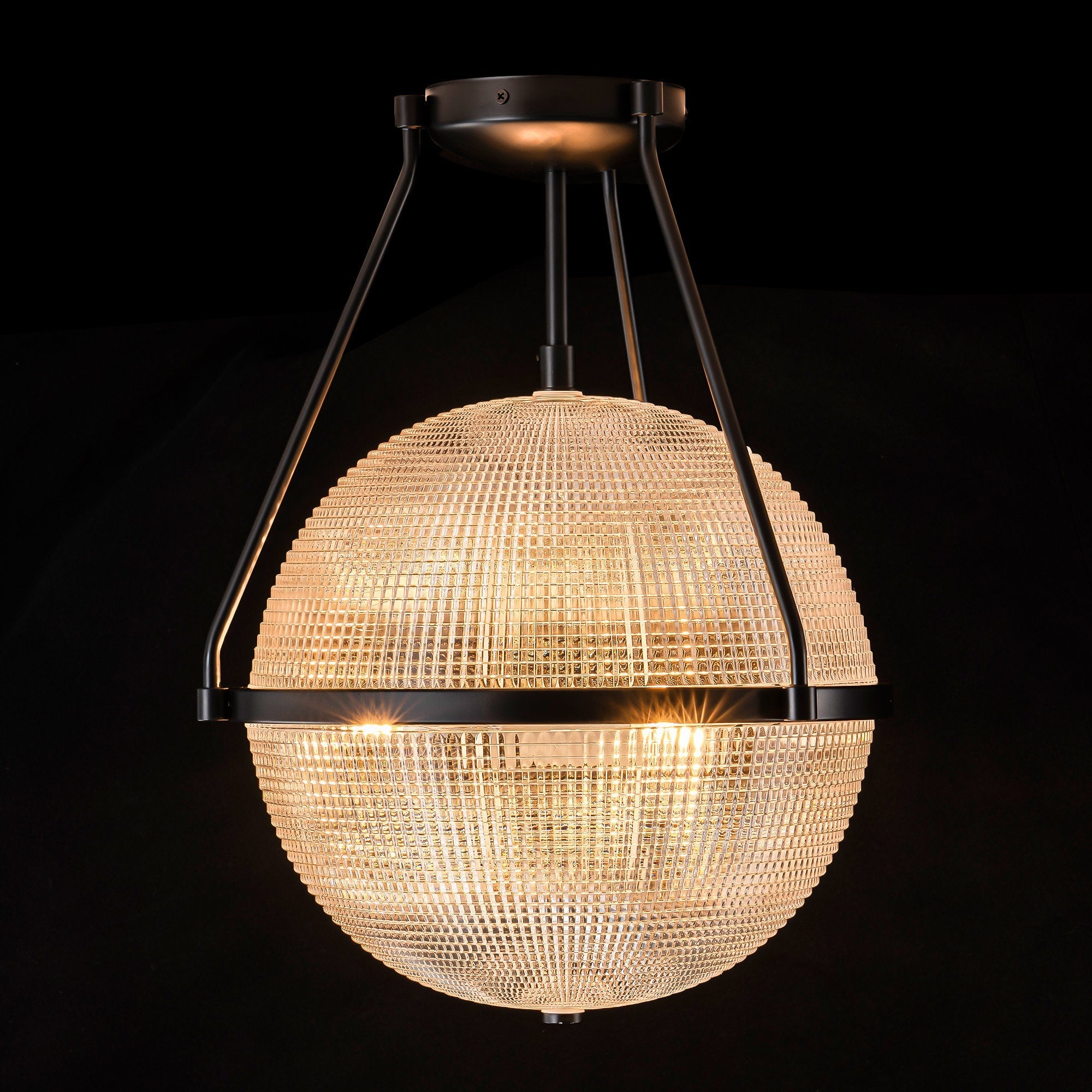 Atale Modern Minimalist Glass Metal Ceiling Lamp - Lamp Copper