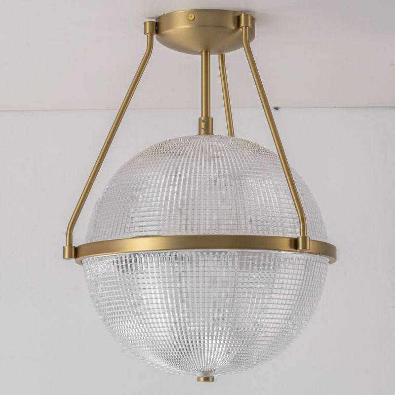 Atale Modern Minimalist Glass Metal Ceiling Lamp - Lamp Copper