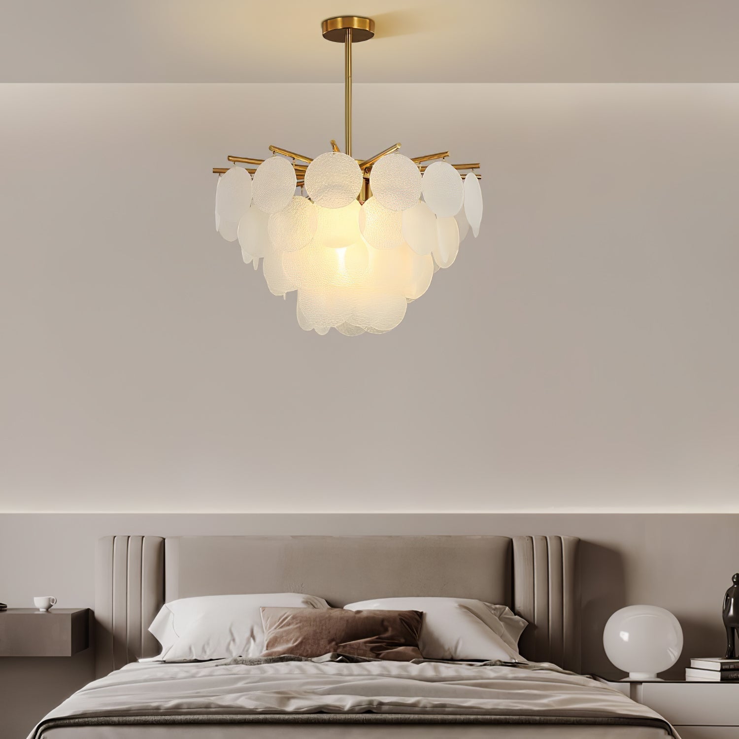 Solara Chandelier Nimbus Glass Droplets - Letslighting