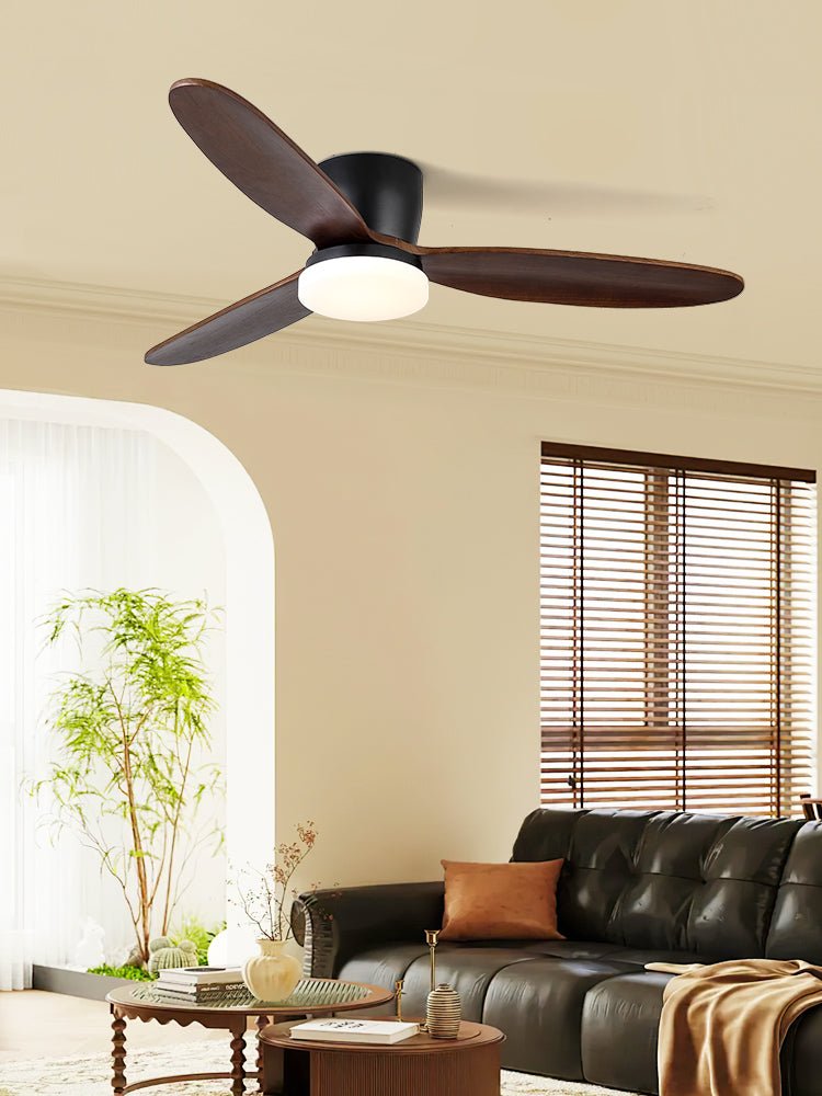Nocturnus Métal Bois Lumière de Ventilateur de Plafond