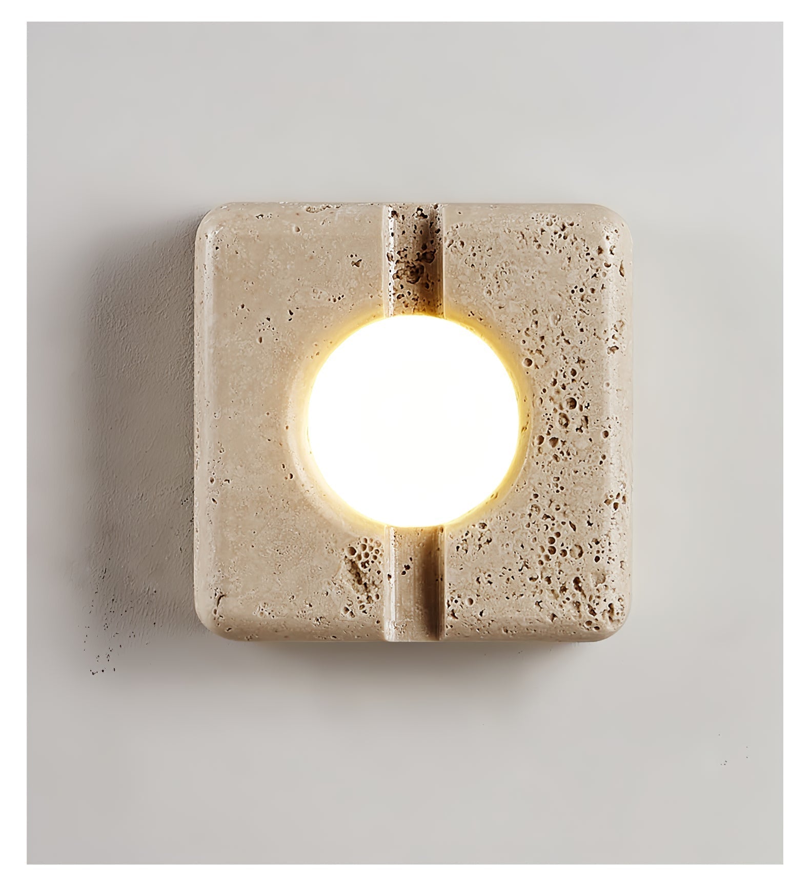 Olvenan Square Travertine Wall Light - Letslighting