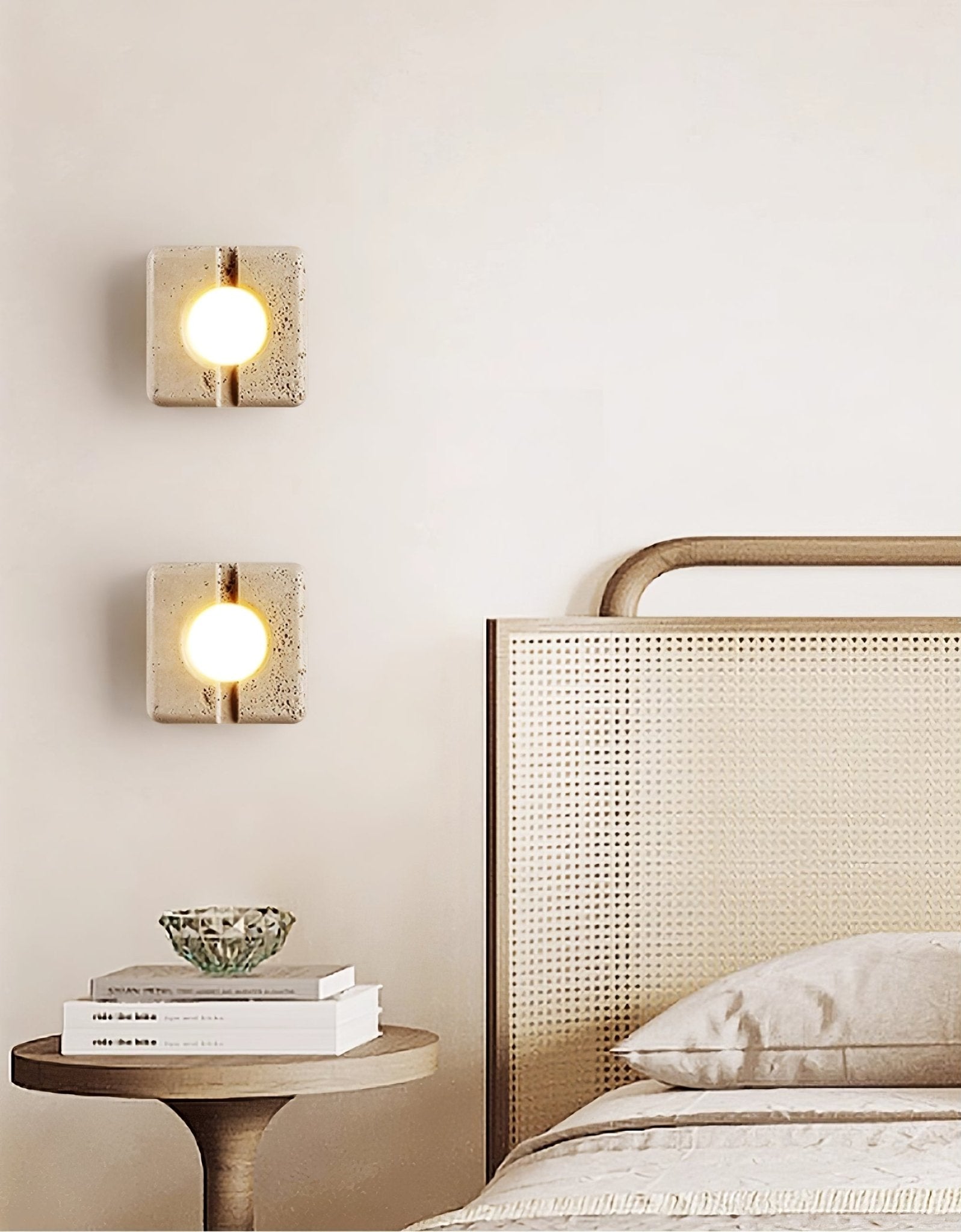 Olvenan Square Travertine Wall Light - Letslighting