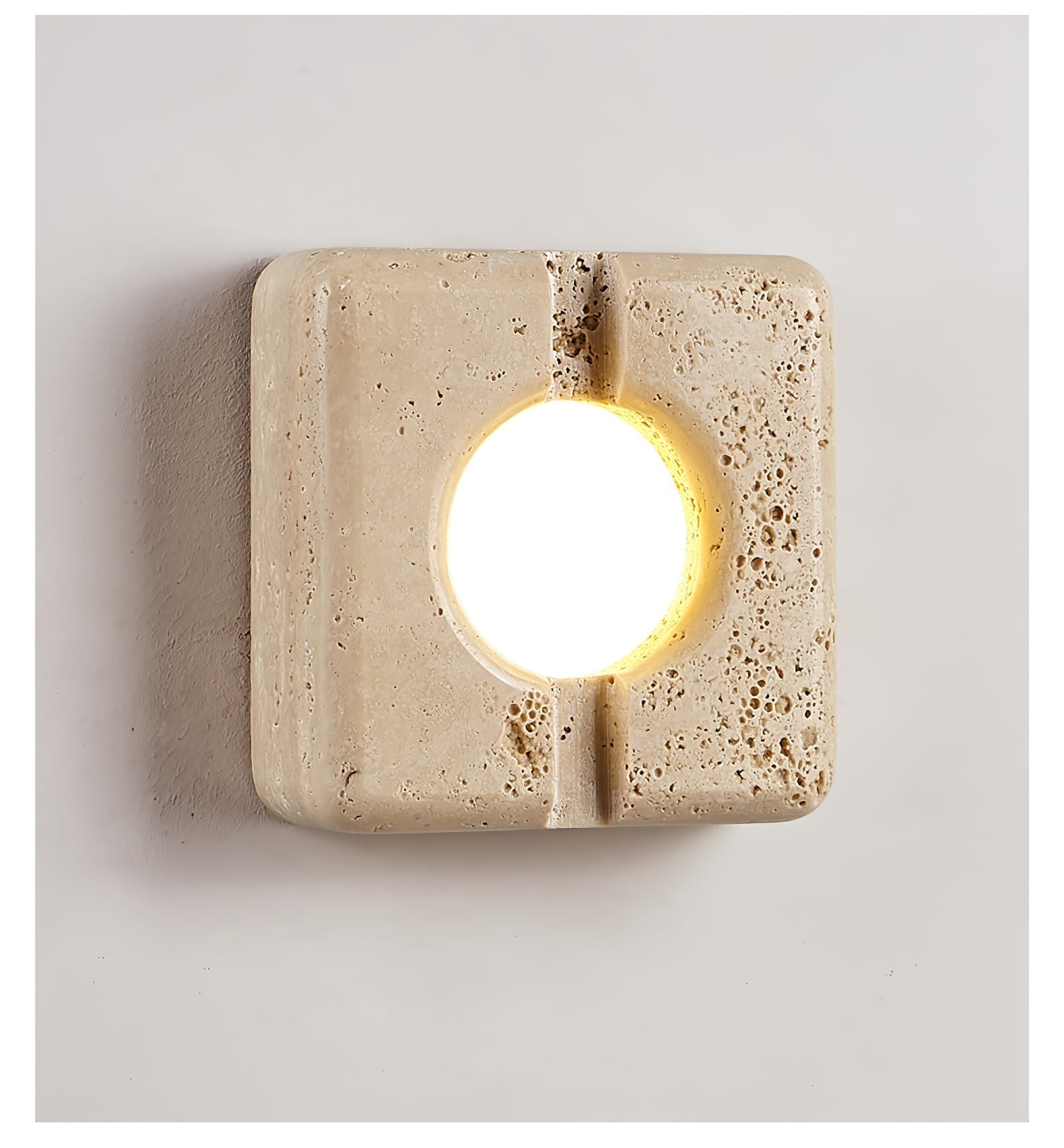 Olvenan Square Travertine Wall Light - Letslighting