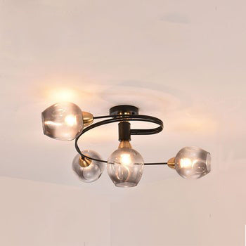 Valentina Plafonnier Fleur Vintage, Verre/Métal, Salon