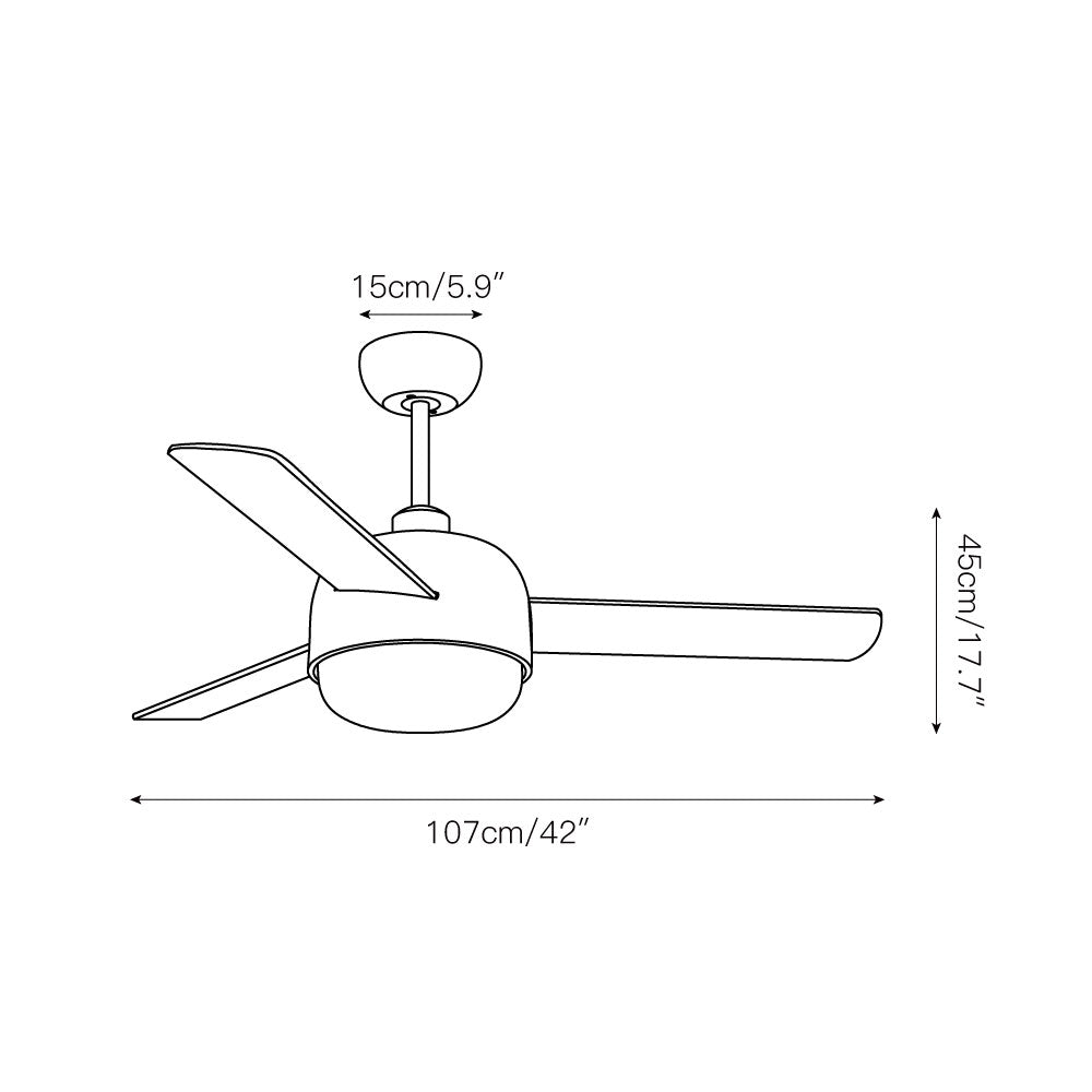 Velaee Nordic Macaron Metal Ceiling Fan Light - Lamp Copper