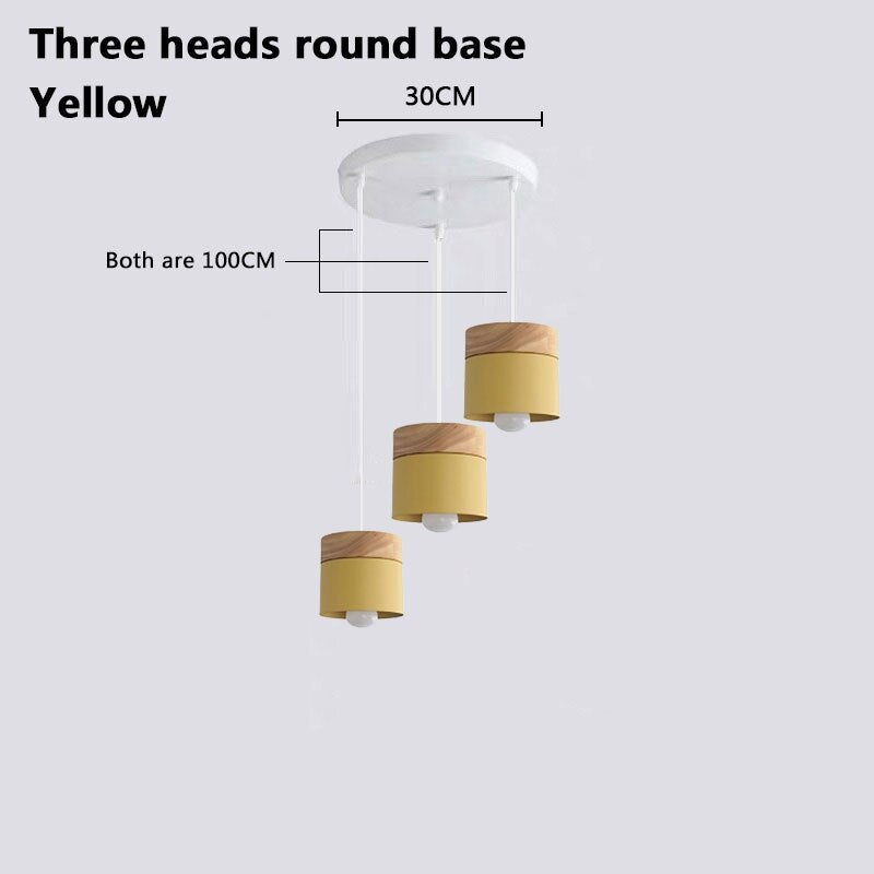 Valentina Suspension LED Macaron Nordique Métal/Bois Chambre