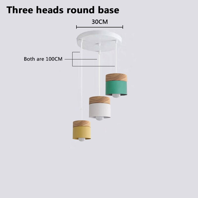 Valentina Suspension LED Macaron Nordique Métal/Bois Chambre