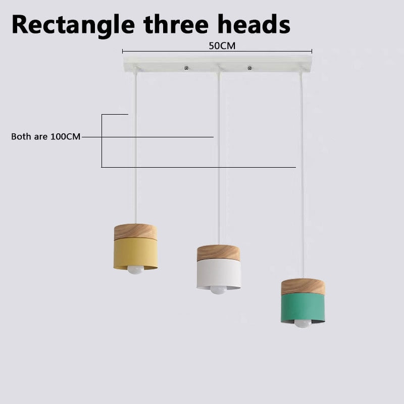 Valentina Suspension LED Macaron Nordique Métal/Bois Chambre