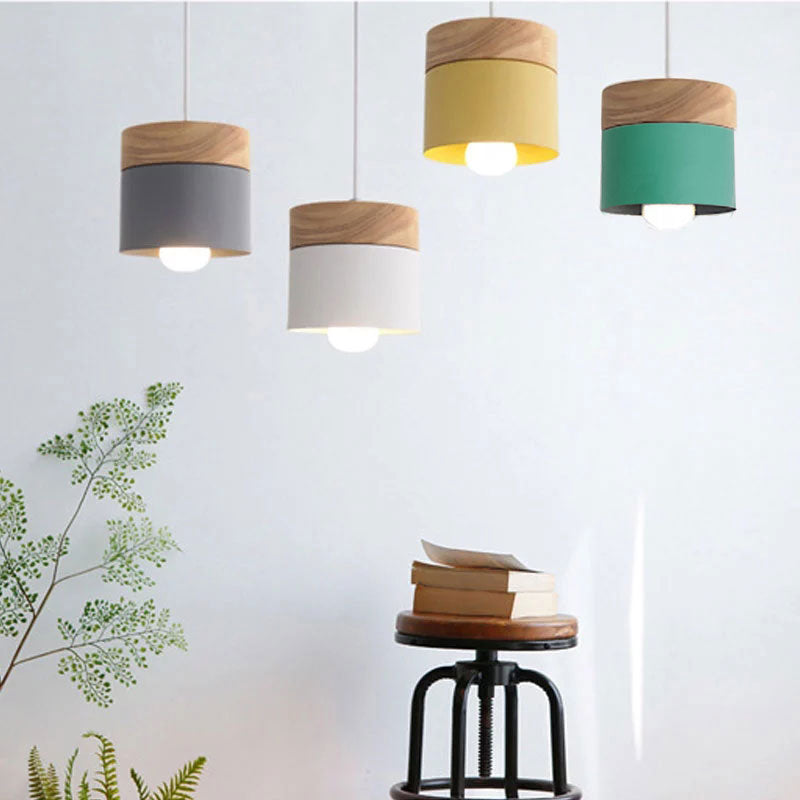 Valentina Suspension LED Macaron Nordique Métal/Bois Chambre