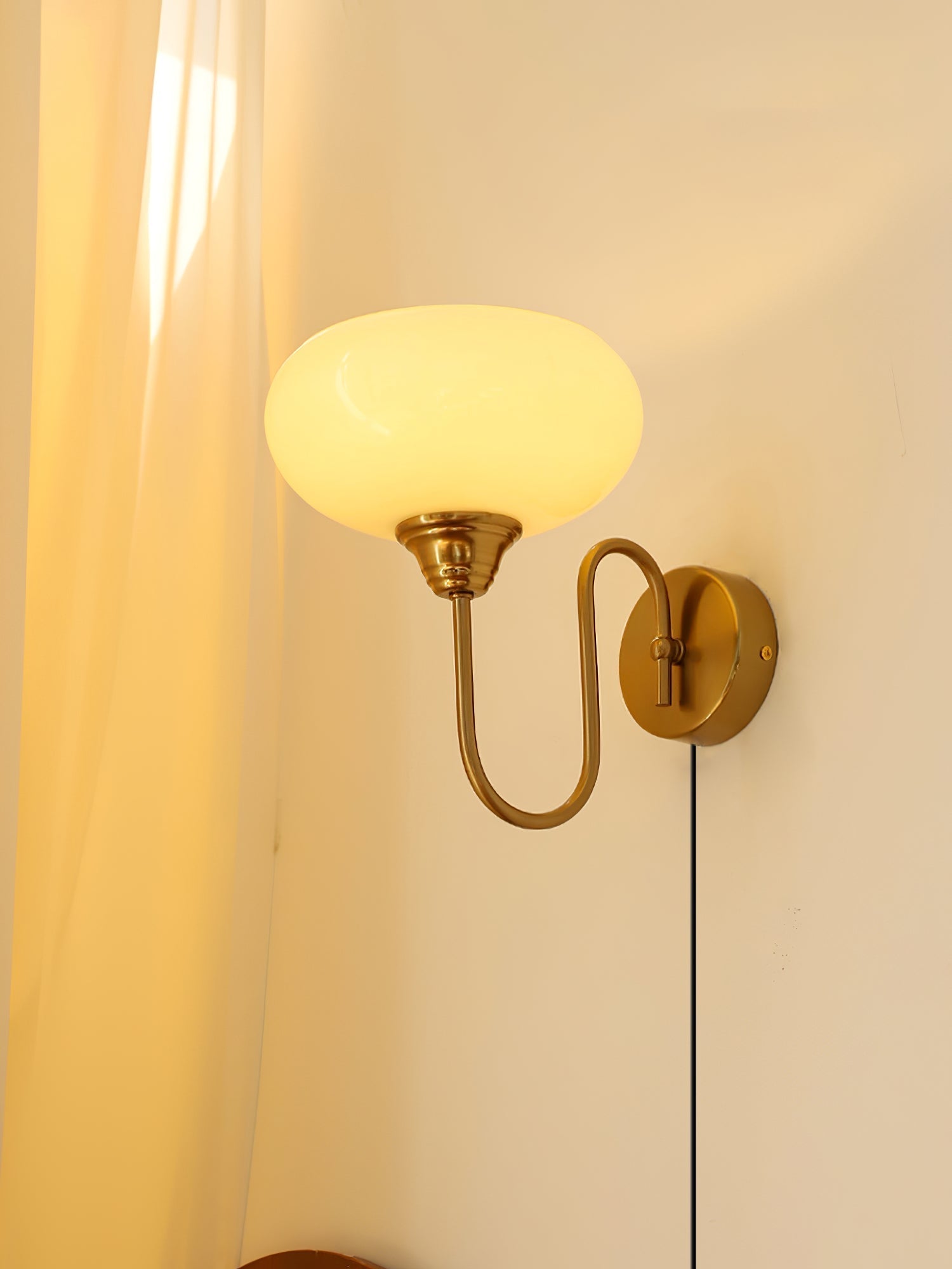 Ulsilia Premium Nordic Plug-in Metal Glass Wall Lamp - Lamp Copper