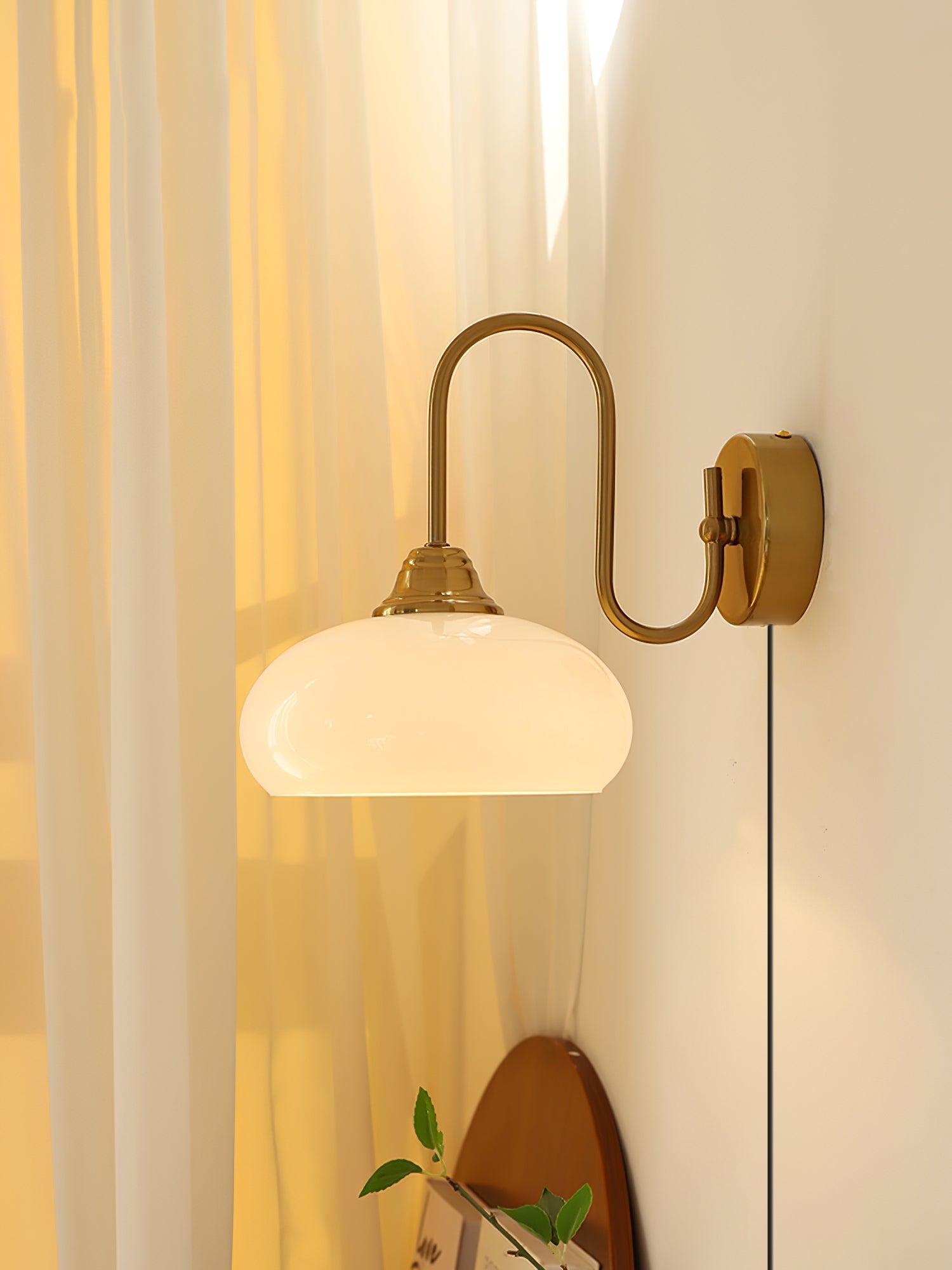 Ulsilia Premium Nordic Plug-in Metal Glass Wall Lamp - Lamp Copper