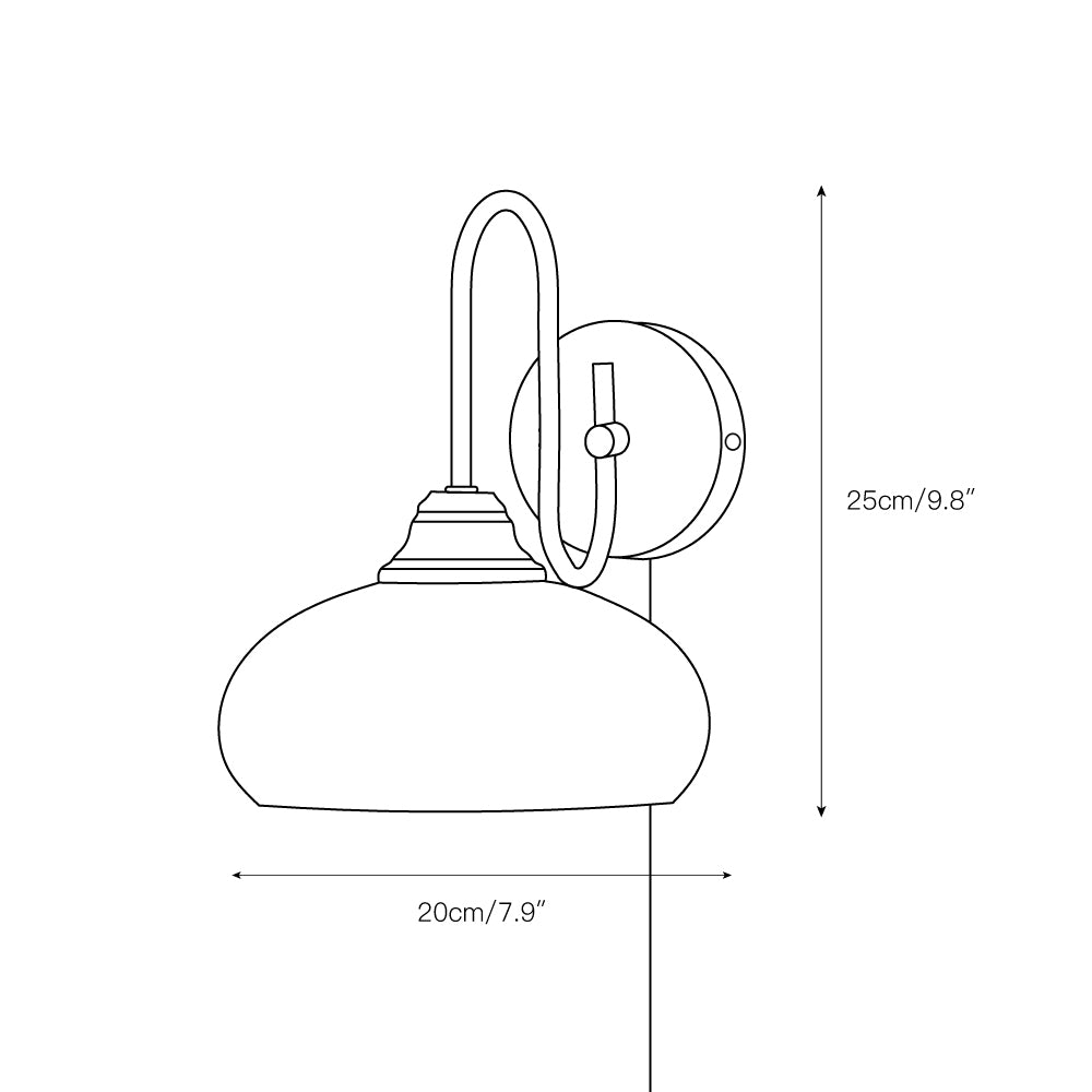 Ulsilia Premium Nordic Plug-in Metal Glass Wall Lamp - Lamp Copper