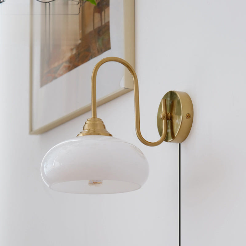 Ulsilia Premium Nordic Plug-in Metal Glass Wall Lamp - Lamp Copper