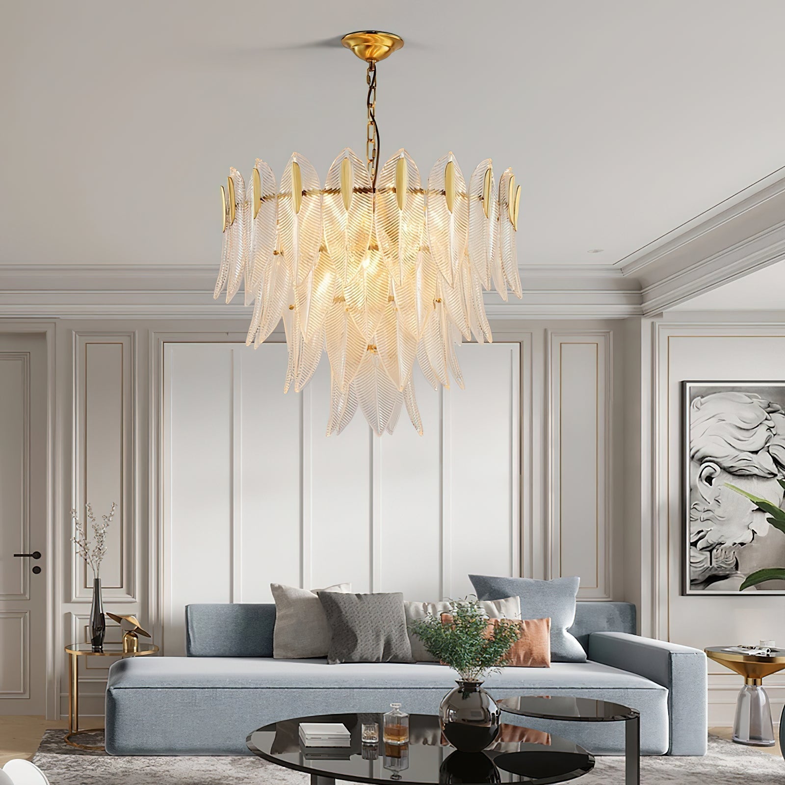 Ivthayra Postmodern Luxury Brass Glass Chandelier - Lamp Copper