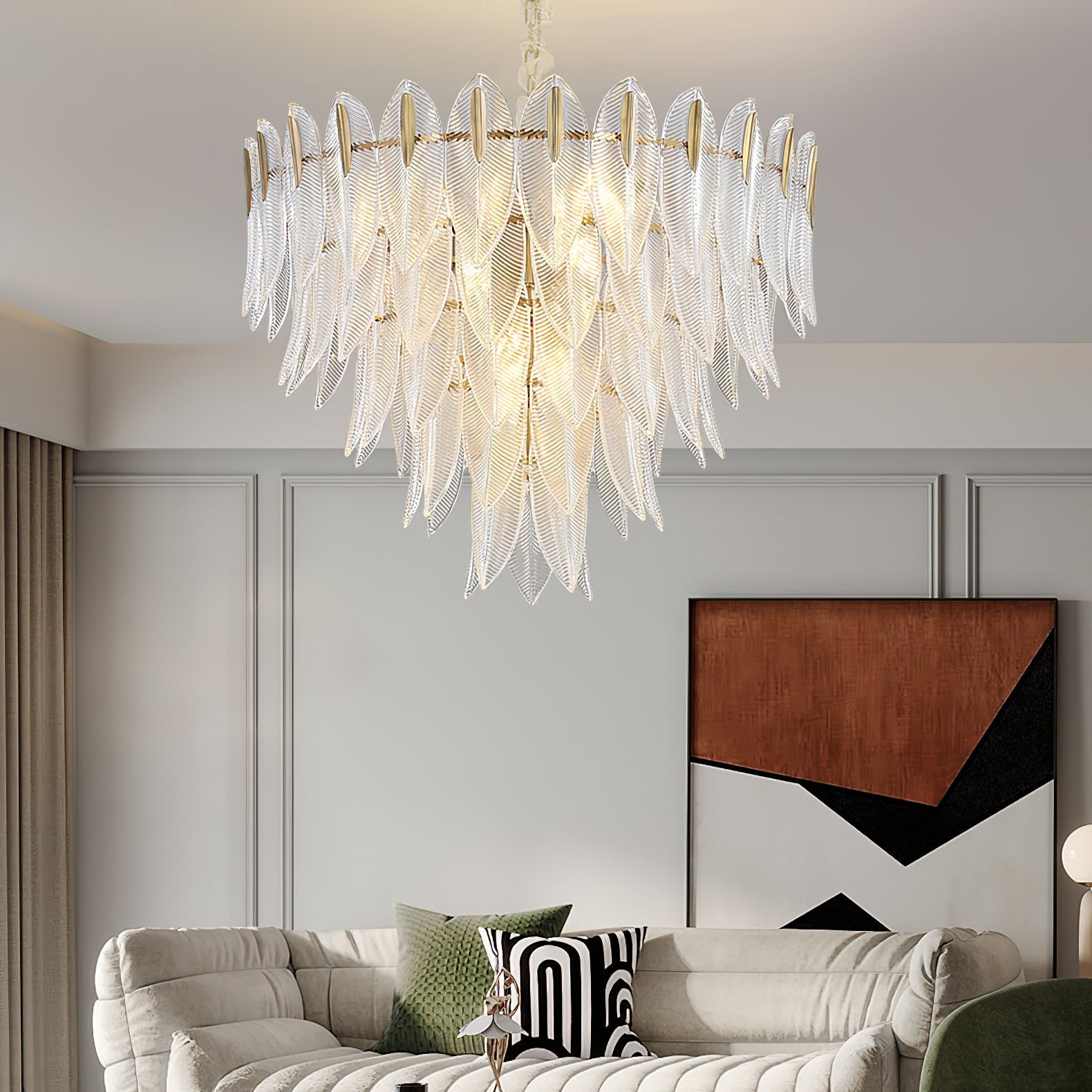 Ivthayra Postmodern Luxury Brass Glass Chandelier - Lamp Copper