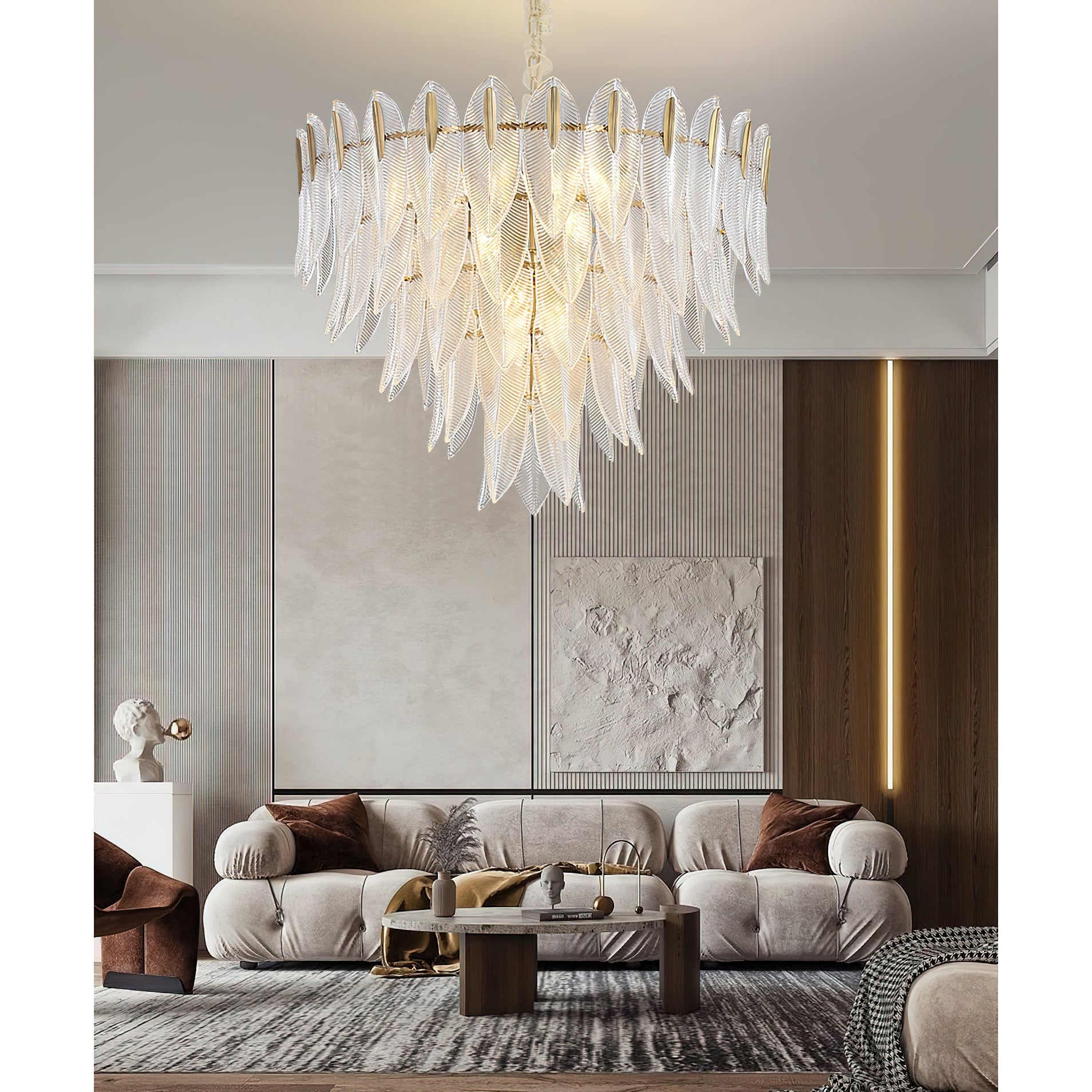 Ivthayra Postmodern Luxury Brass Glass Chandelier - Lamp Copper