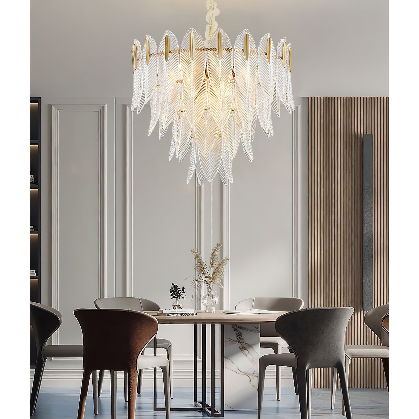 Ivthayra Postmodern Luxury Brass Glass Chandelier - Lamp Copper