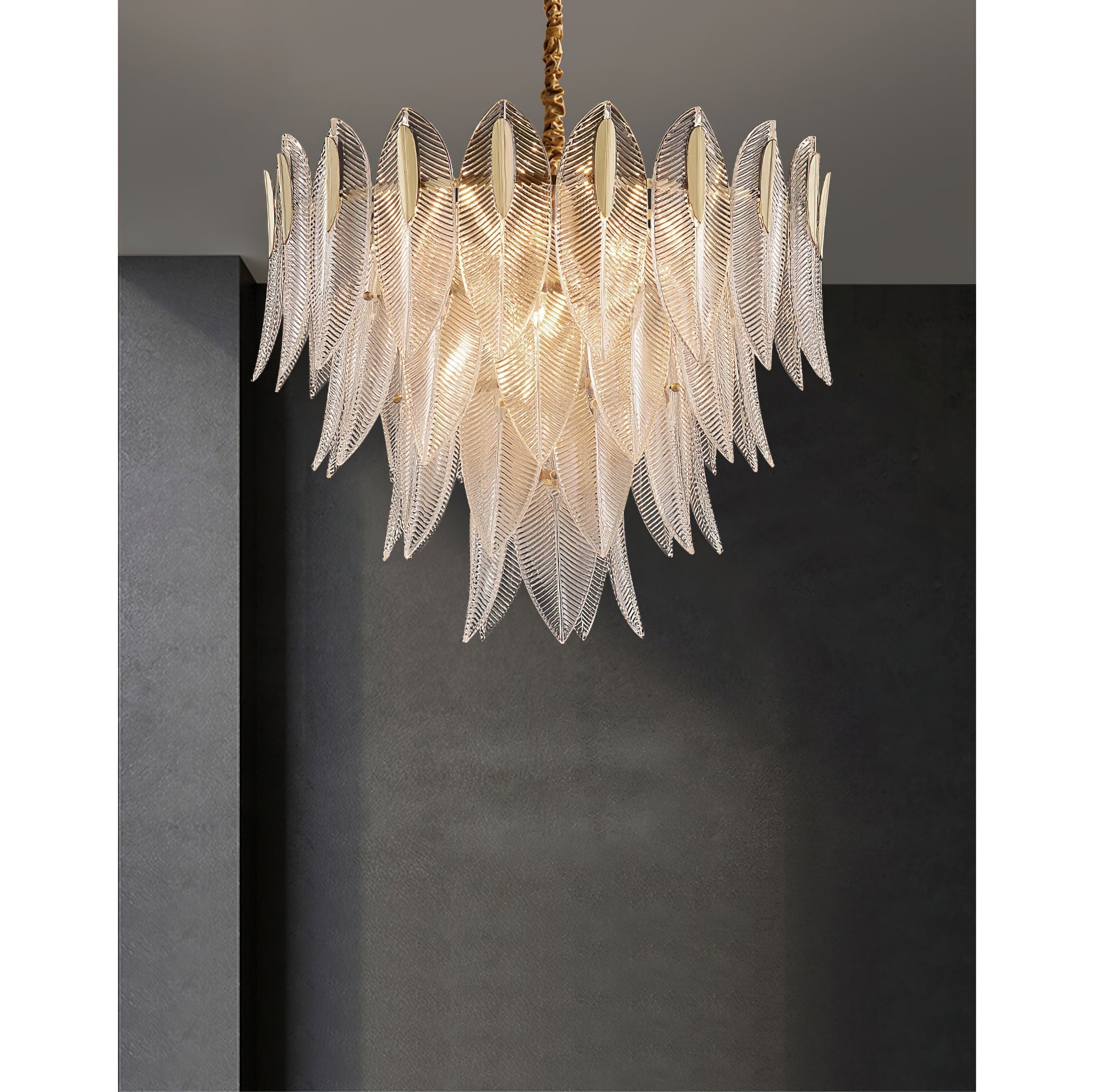 Ivthayra Postmodern Luxury Brass Glass Chandelier - Lamp Copper