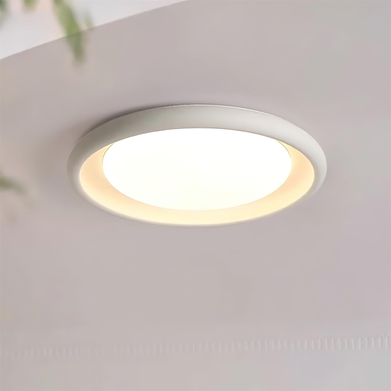 Nuria Ceiling Light Concrete Acrylic Circular Minimalist - Letslighting