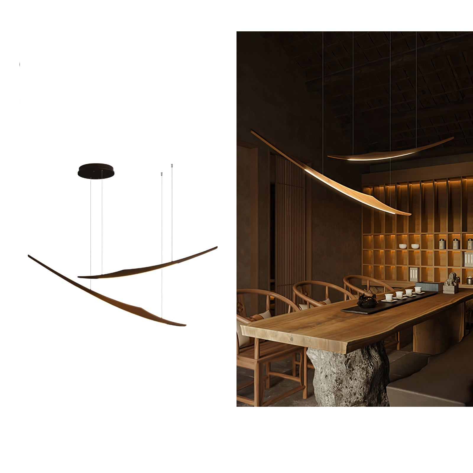 Skytrace Suspension Élégante Minimaliste en Bois