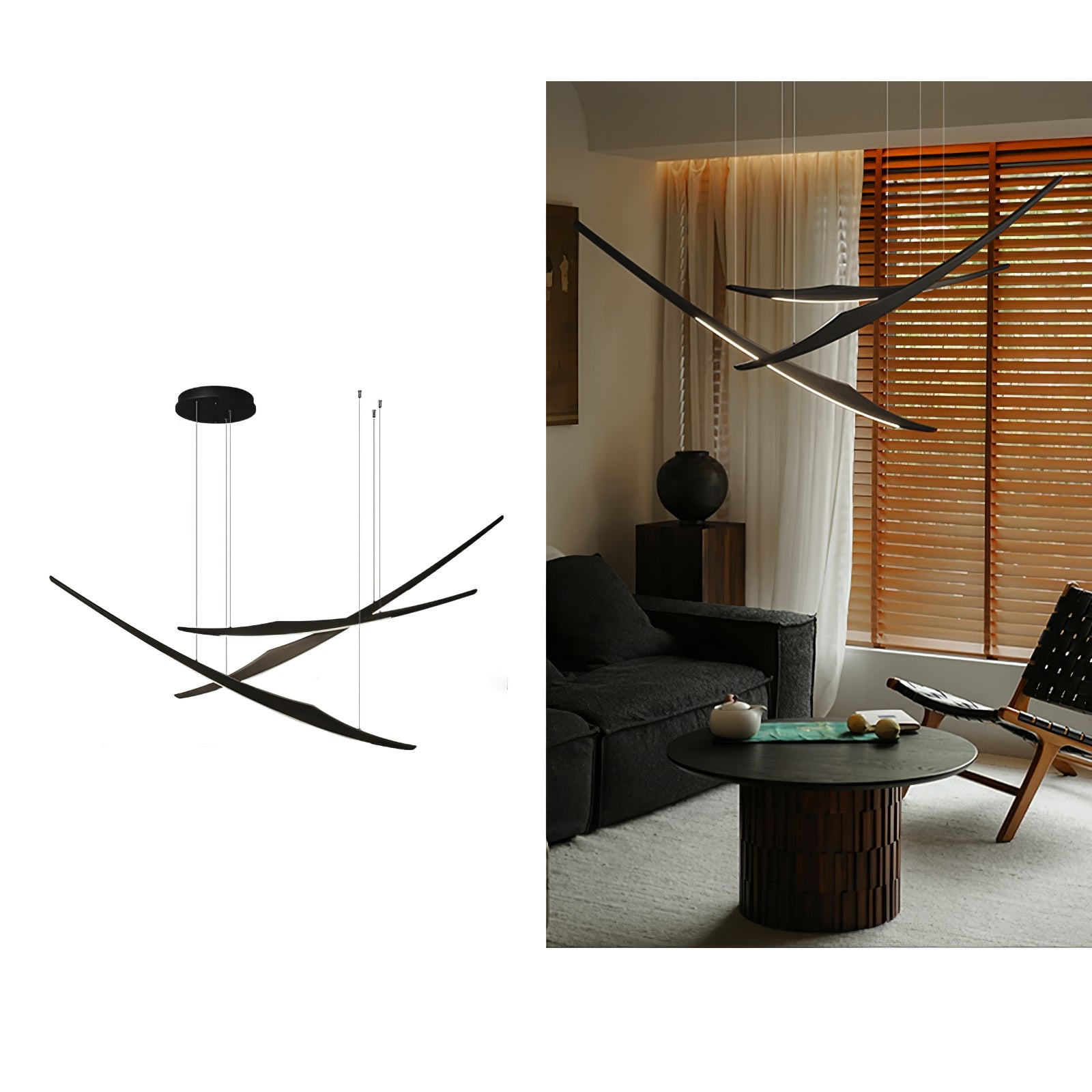 Skytrace Suspension Élégante Minimaliste en Bois