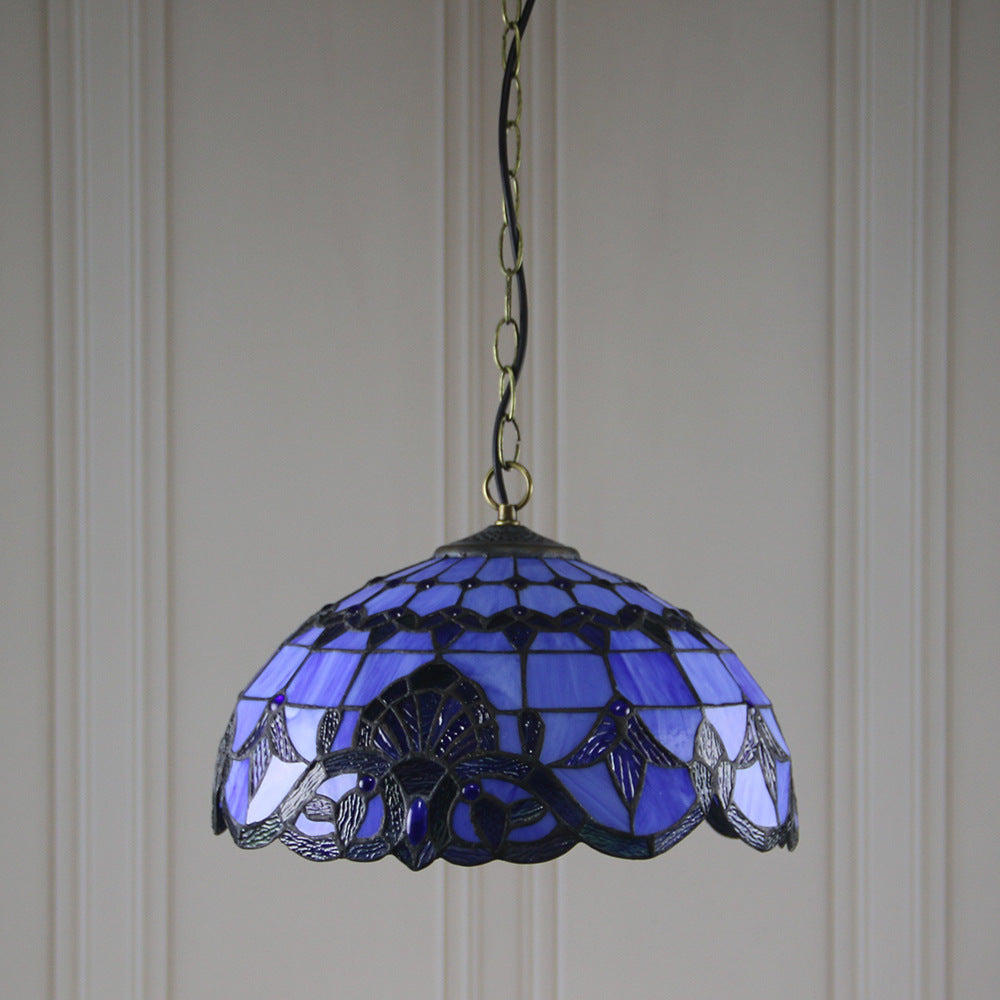 Tiffany Vintage LED Suspension Métal/Verre Chambre À Coucher