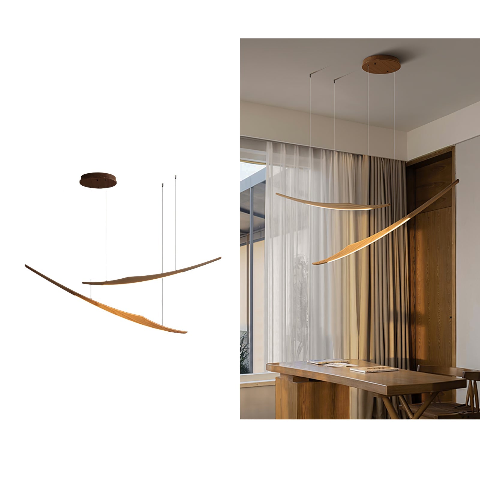 Skytrace Suspension Élégante Minimaliste en Bois