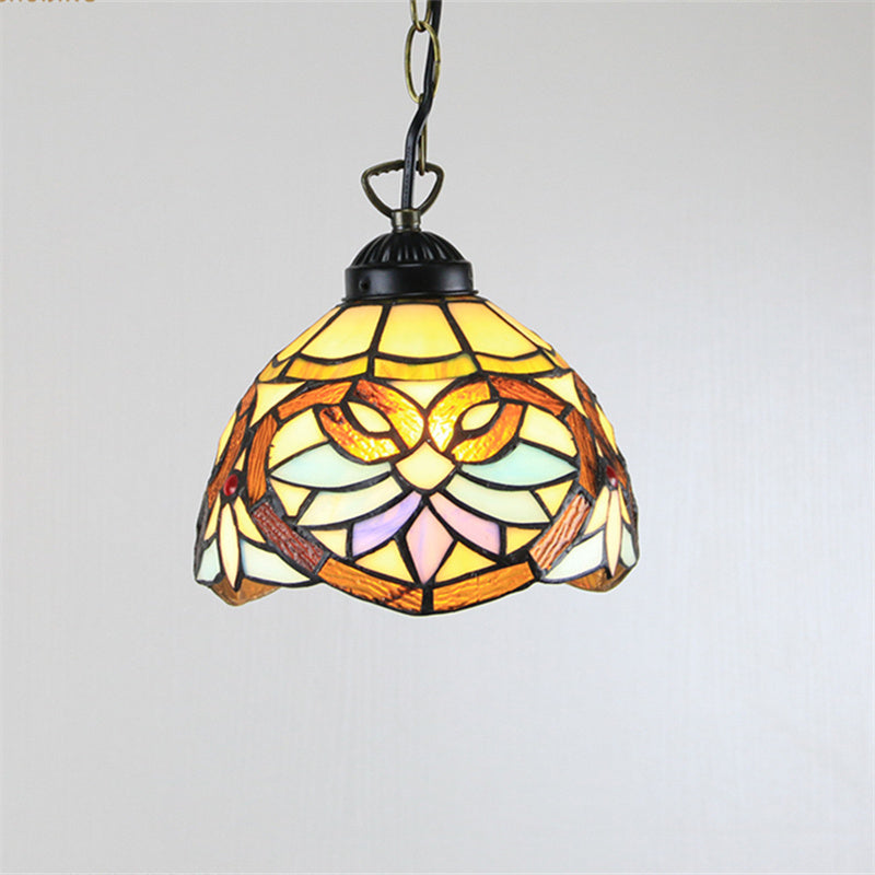 Tiffany Cottage LED Suspension Métal Verre Chambre À Coucher/Salon