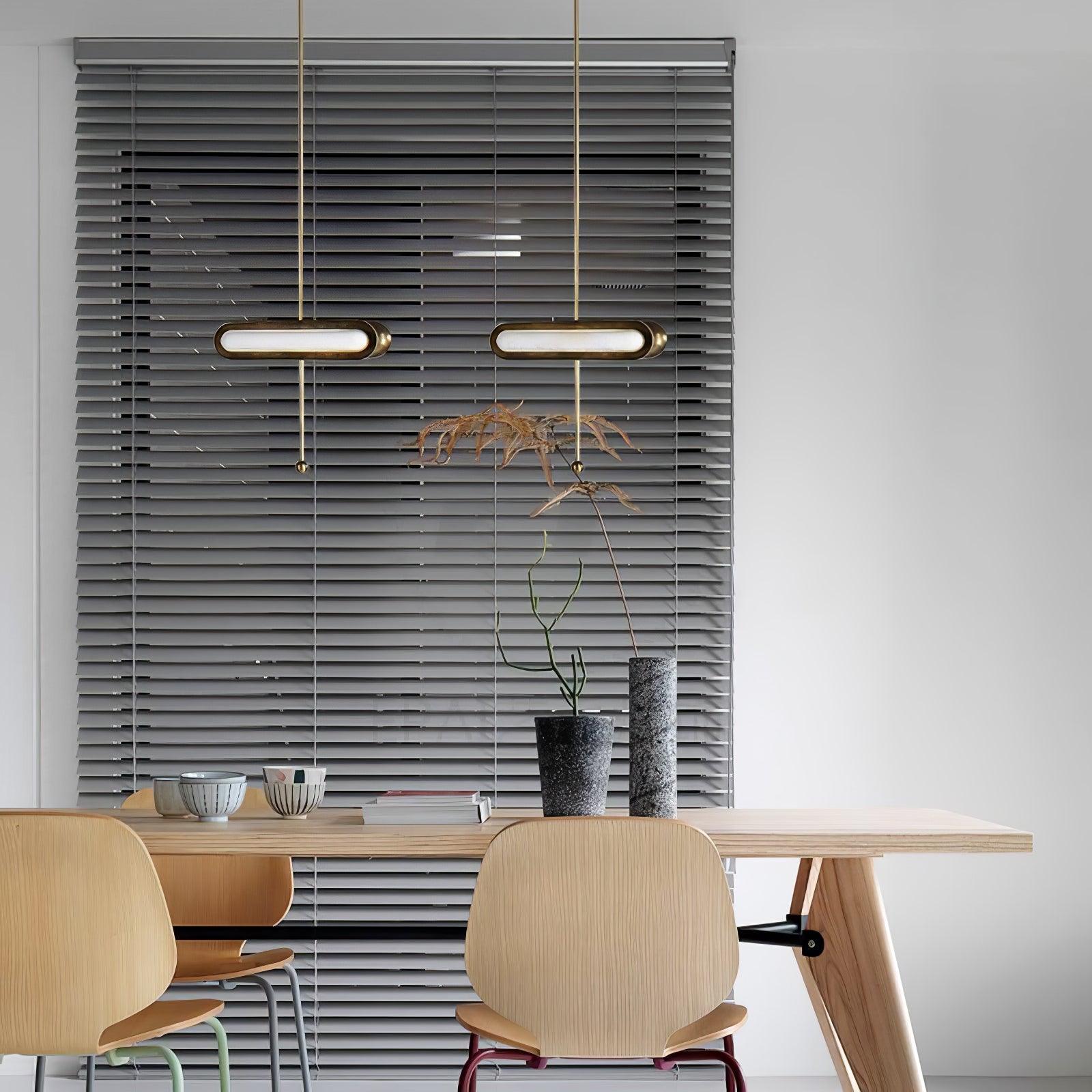 Lyvinaris Geometric Brass Linear Pendant Light - Blowlighting