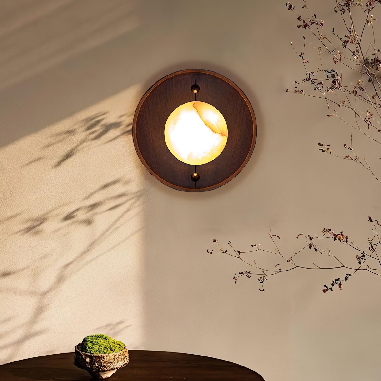 Evtala Modern Minimalist Metal Alabaster Wall Lamp - Lamp Copper