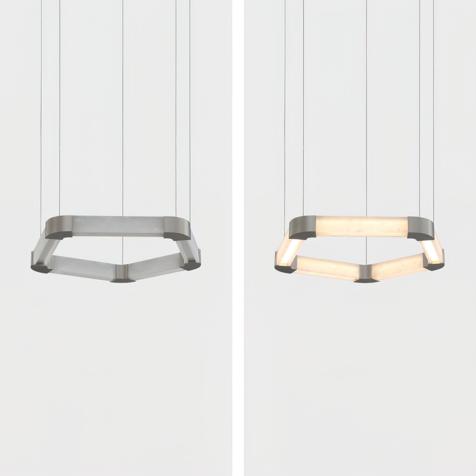 Celaeisra Unique Single Ring Alabaster Chandelier - Lamp Copper